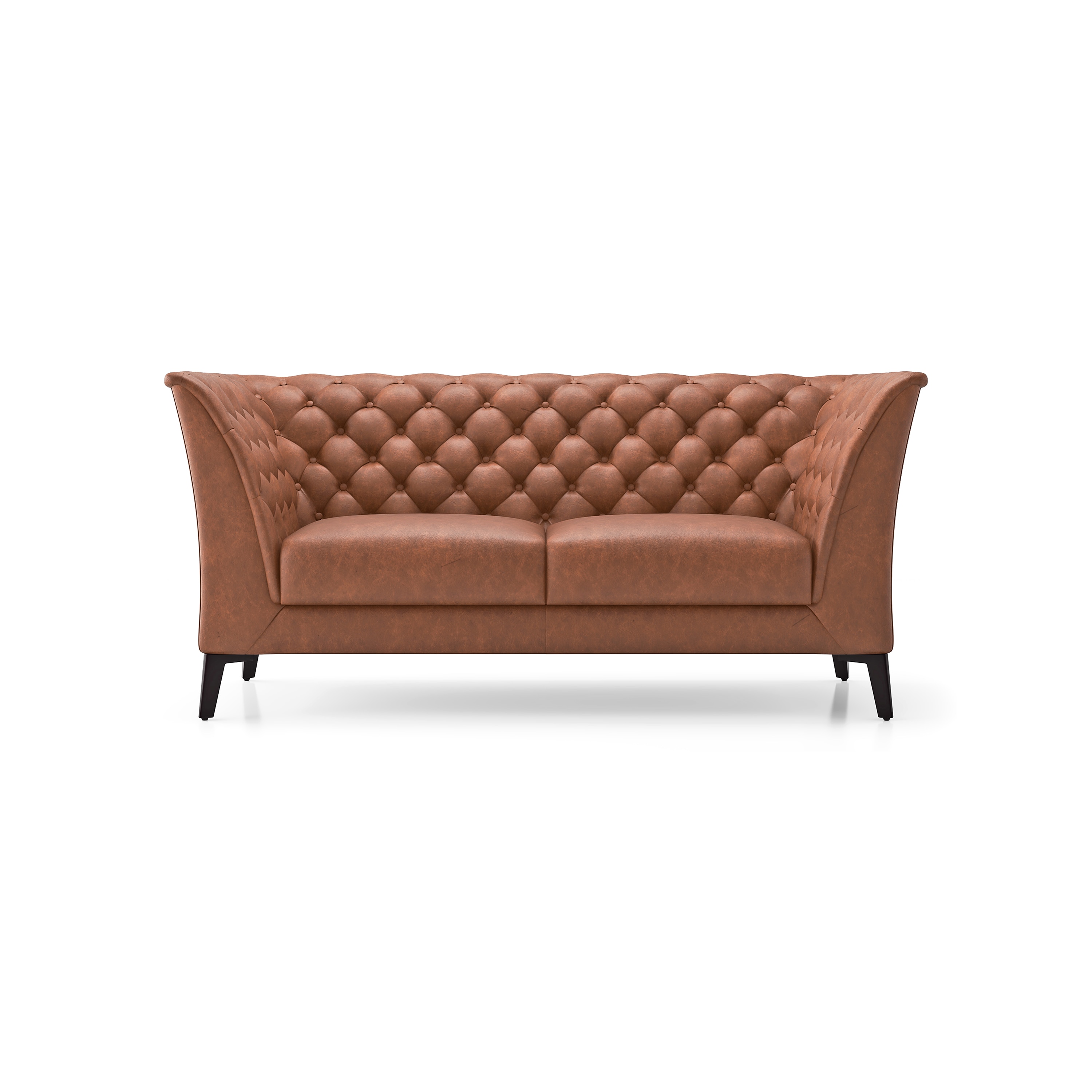 Weston 2 Seater Luxury Italian Leather Sofa In Cognac