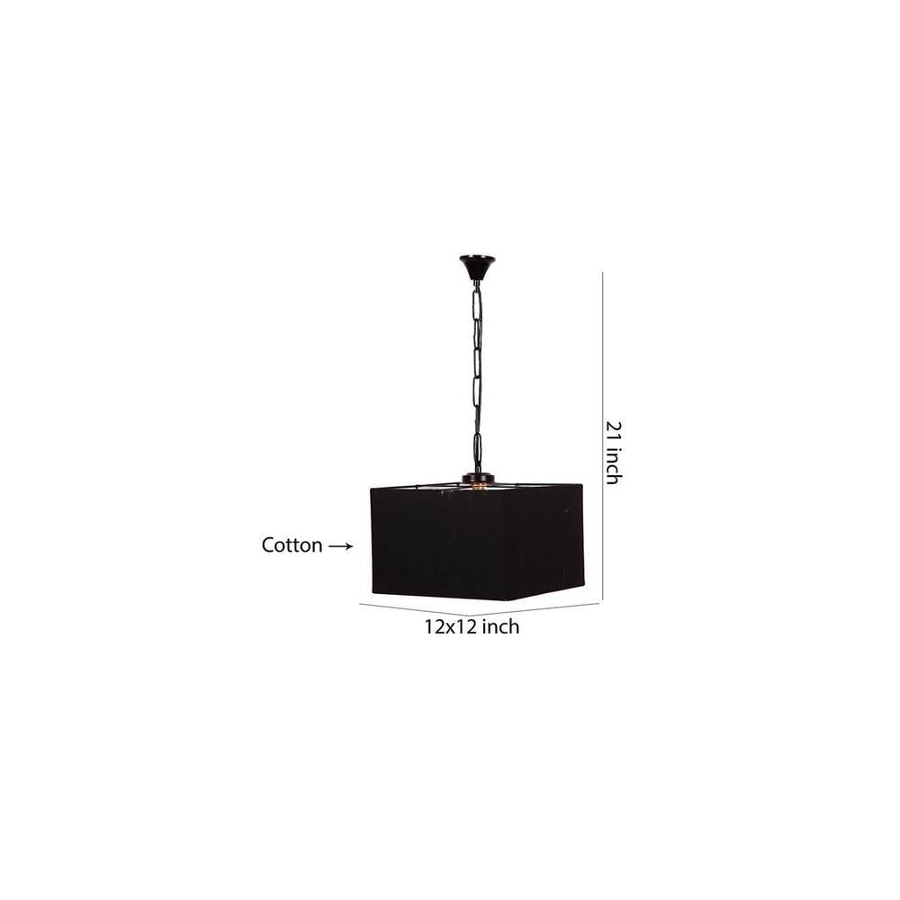 Moshe Black Fabric Hanging Light