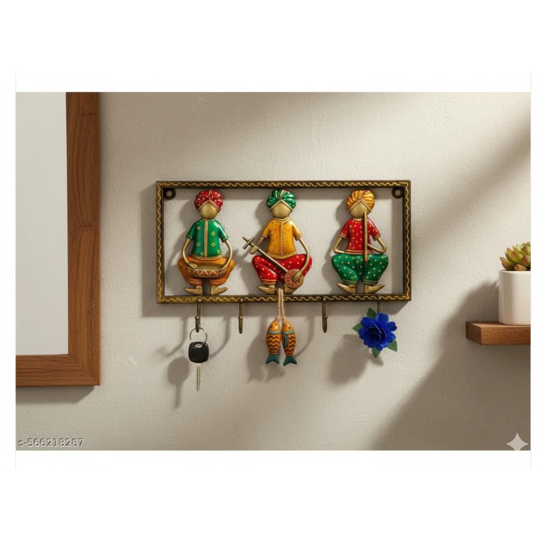 Metal Handpainted Musician Key Holder in Multicolour-image-5