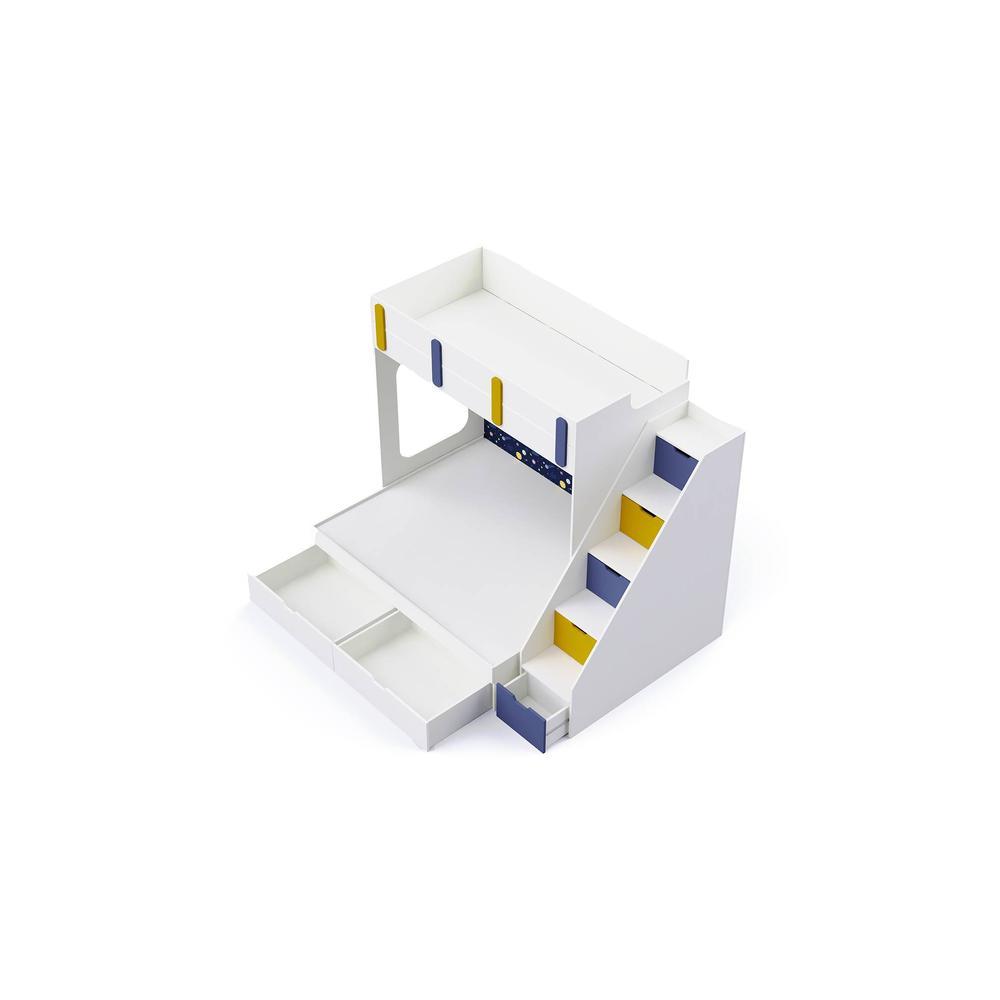 Pattern Dreams Bunk Bed with Storage in White Colour BKBB018