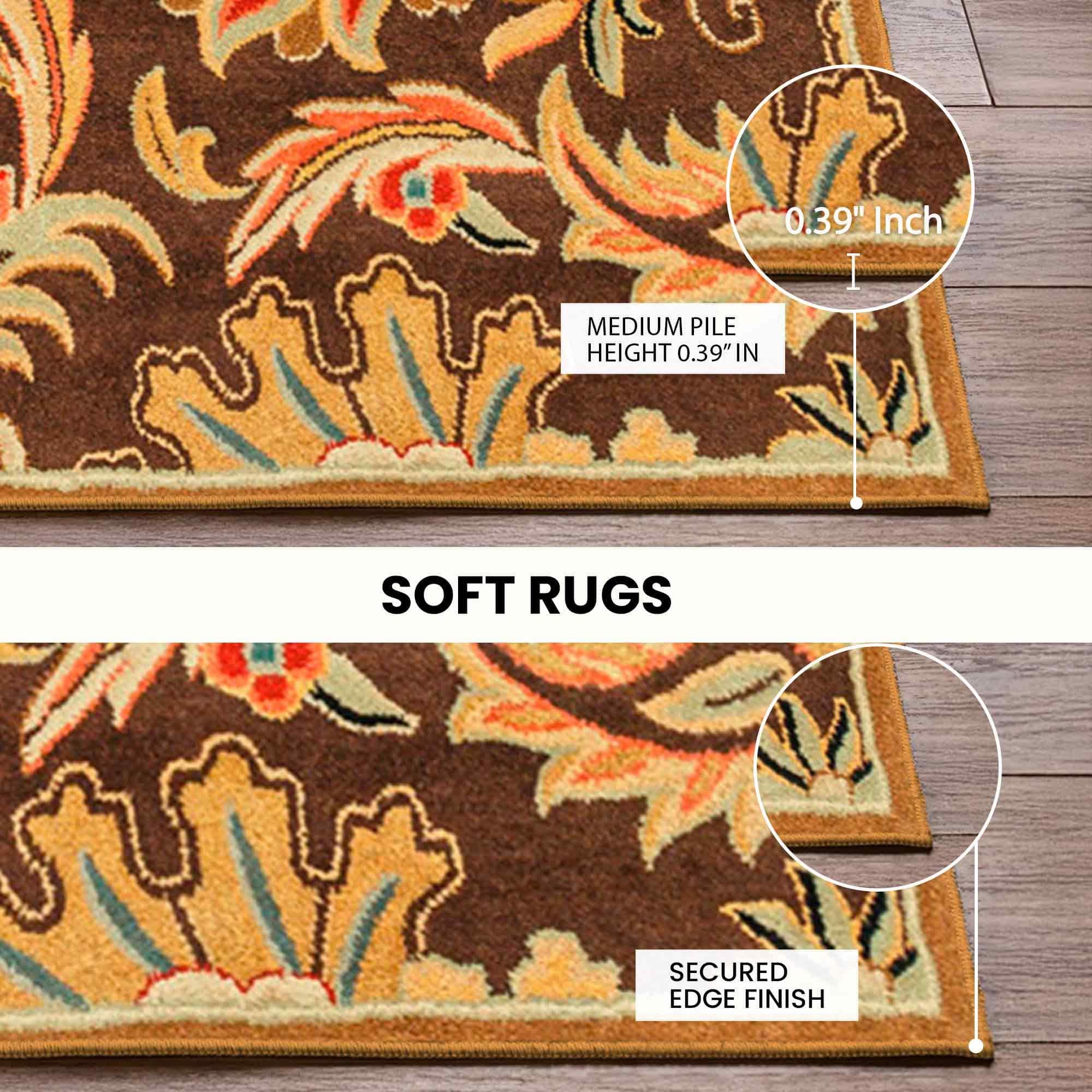 Multicolor Floral Wool Rug 8 Feet