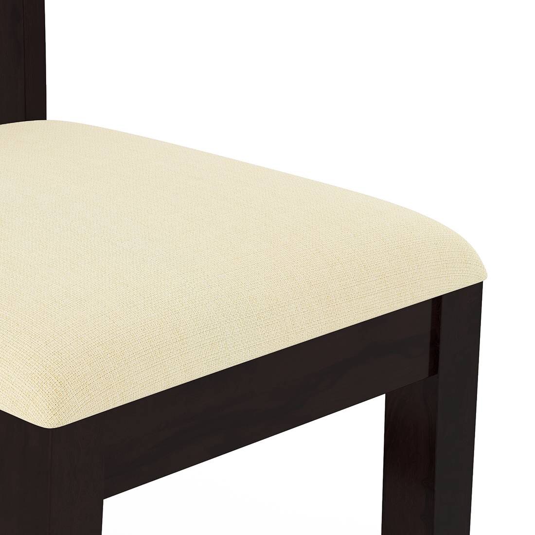 Diego Dining Chair In Mahogany Finish And Macadamia Brown Colour