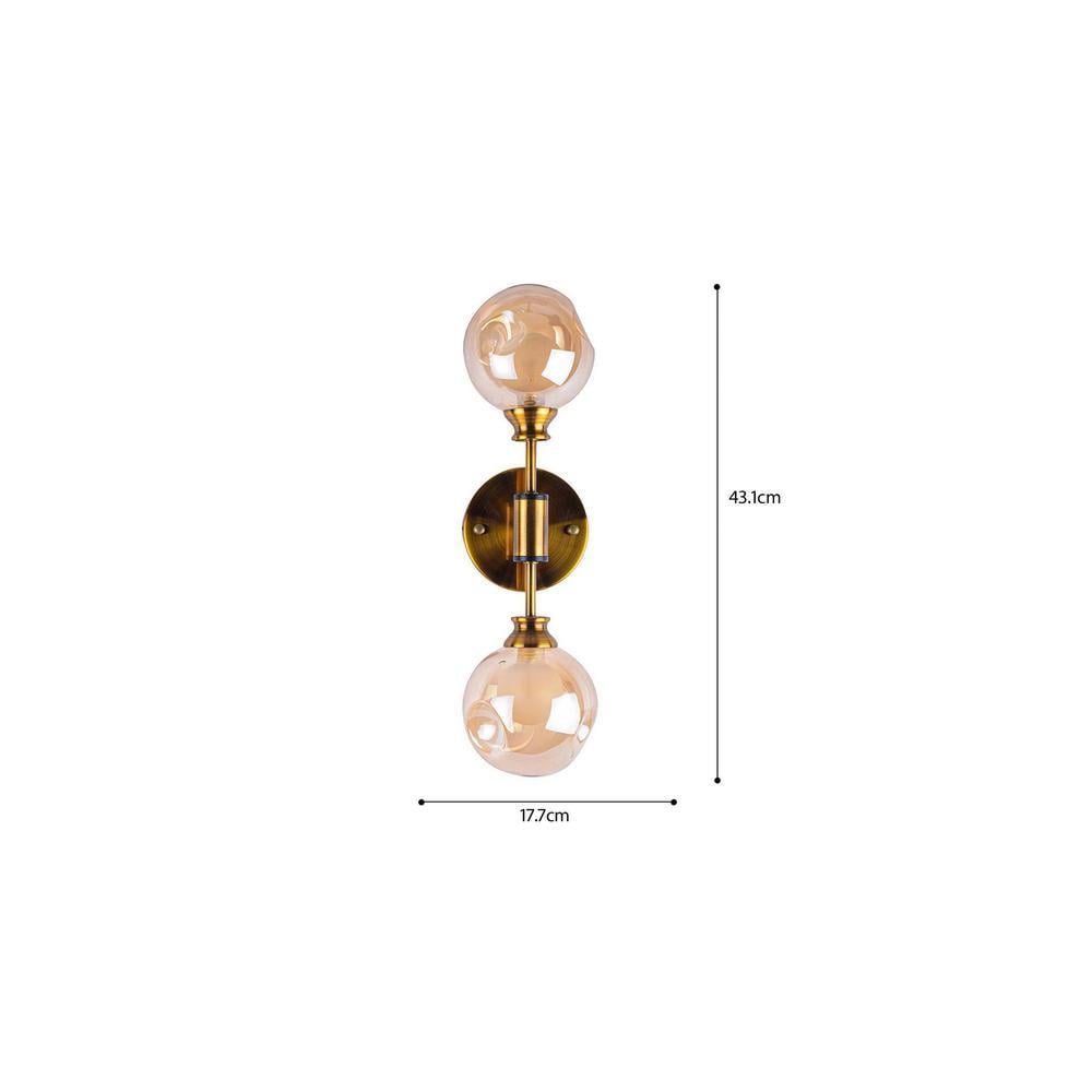 Caleb Amber Thumb Pressed Wall double Glass Sconce