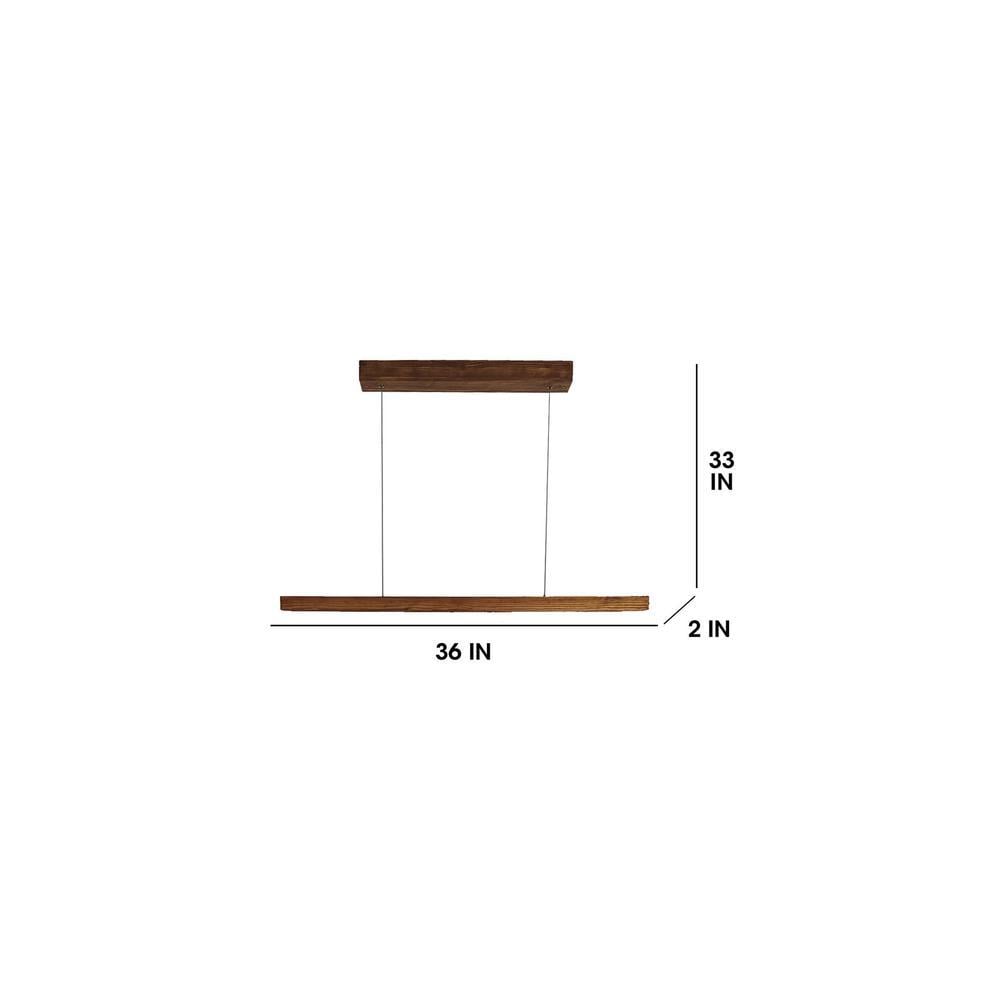 Brigitte 36 Brown Solid Wood Single Hanging Light
