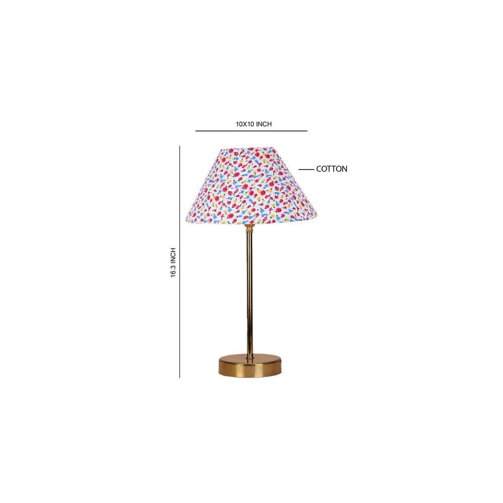 Multicolor cotton with Metal Gold Table Lamp