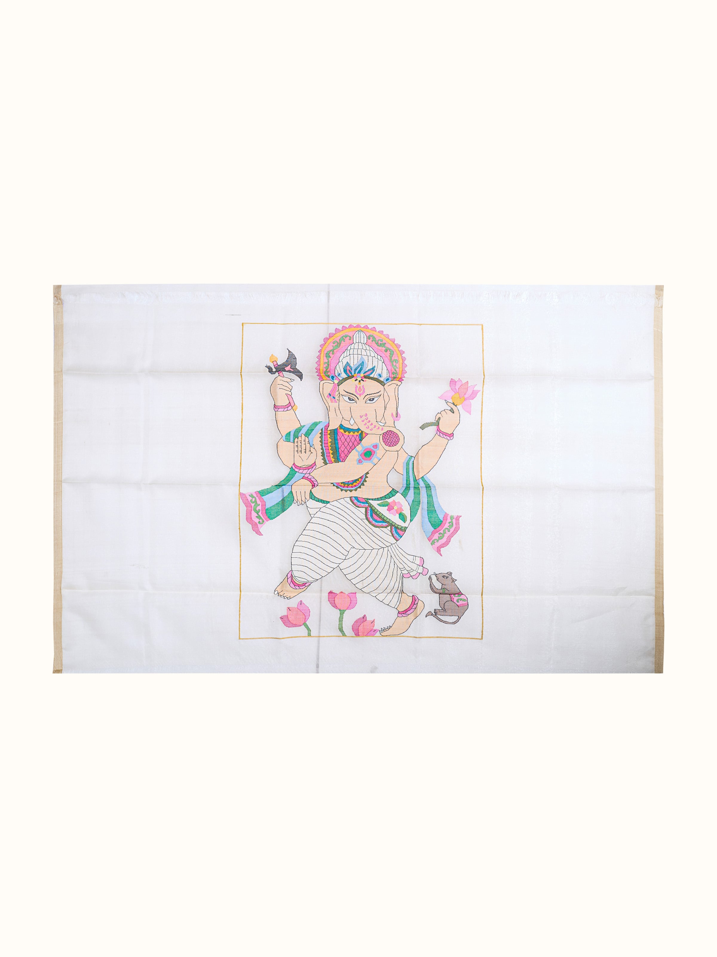 Dancing Ganesha Jamdani Wall Hanging