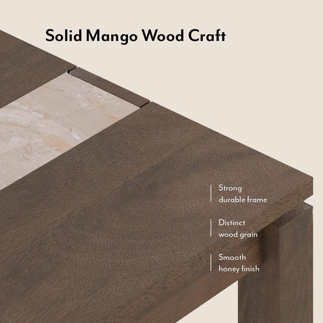 Atlas Crest Storage Solid Wood 4 Seater Dining Table With Atlas Dining Chair Set