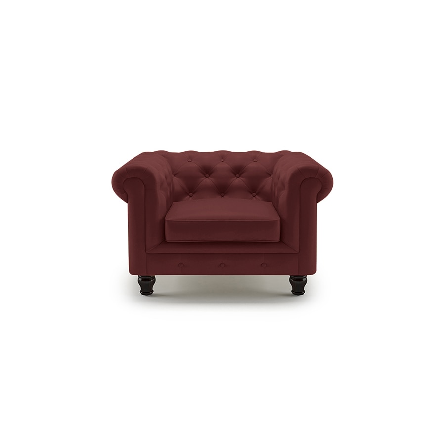 Winchester 1 Seater Leather Sofa in Wine Colour