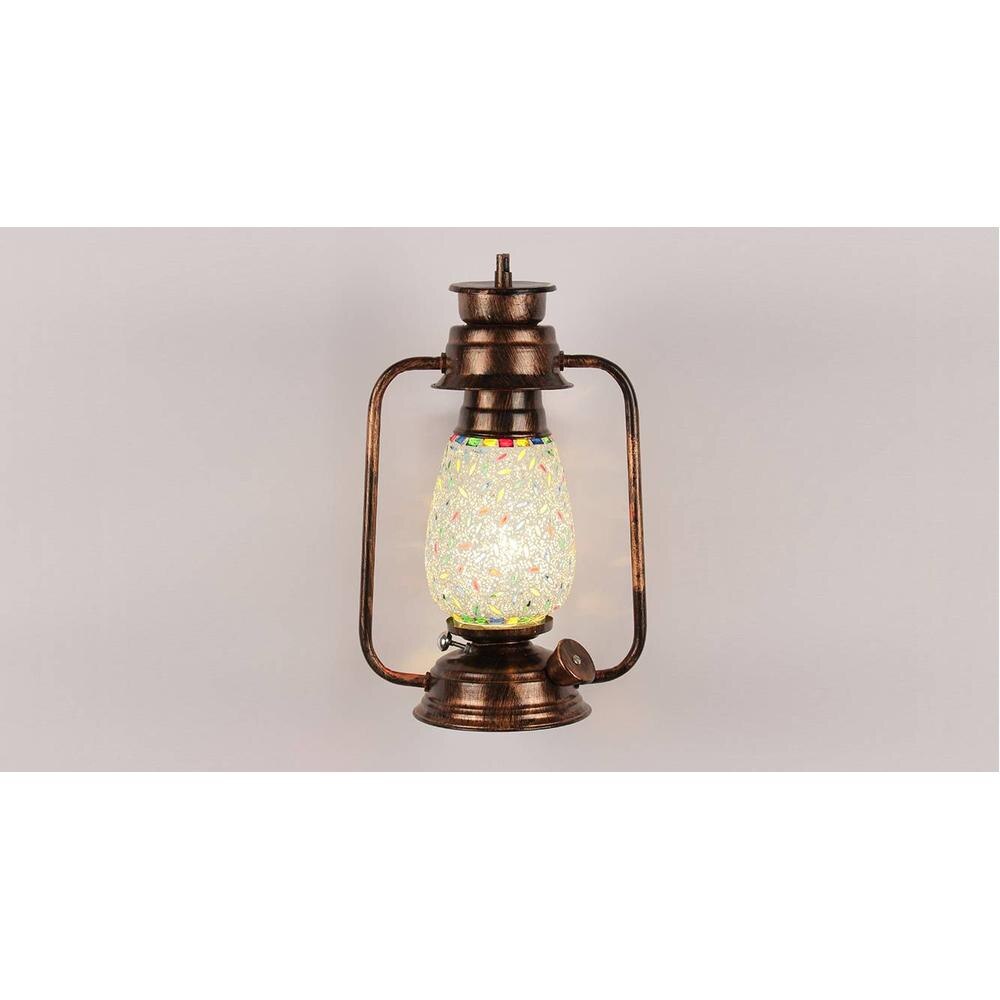January Multicolor Metal Wall Mounted Lantern Lamp