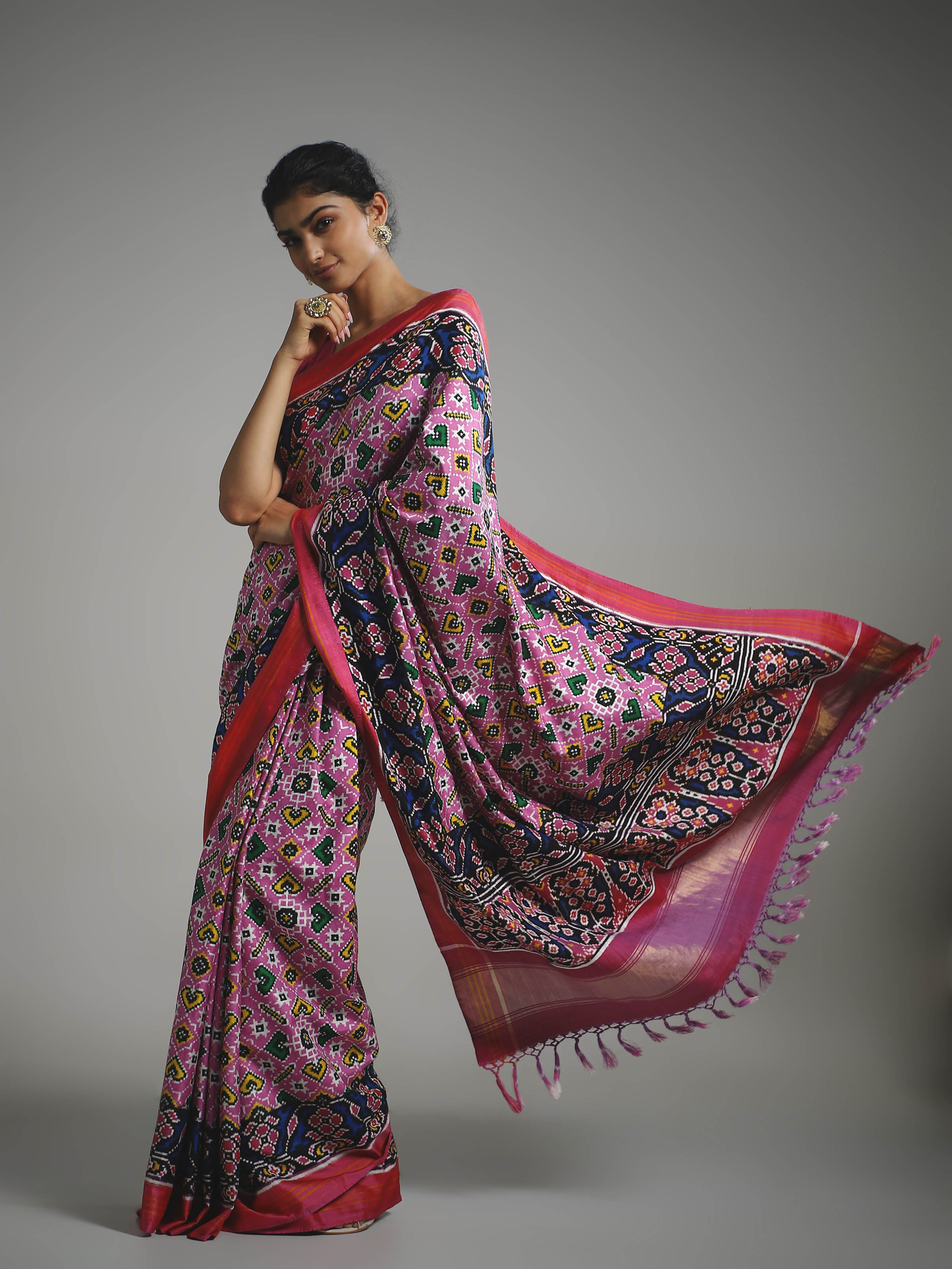 Light Pink Silk Patola Saree