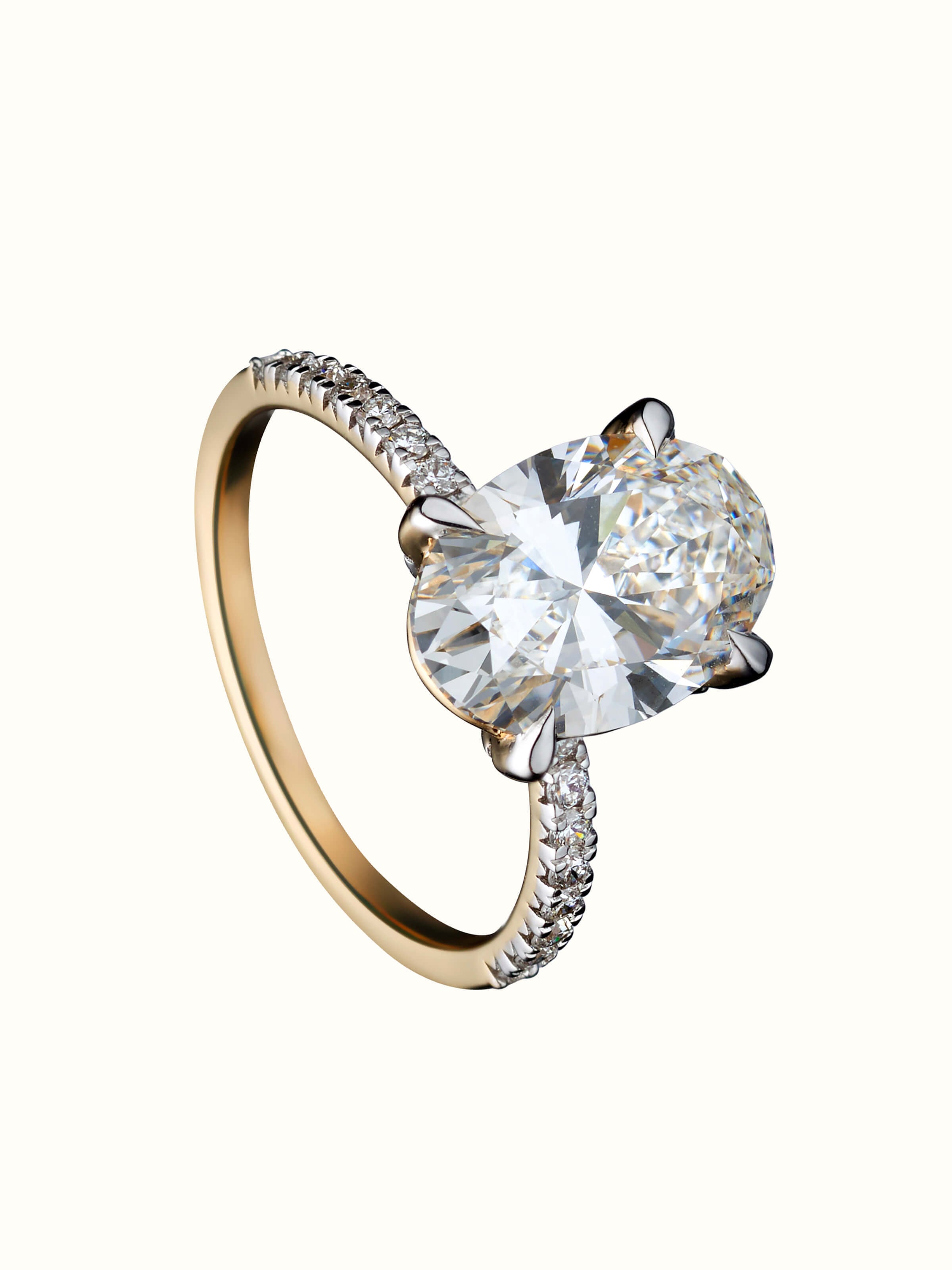 front view of open setting 14 karat gold ring with minimalist design