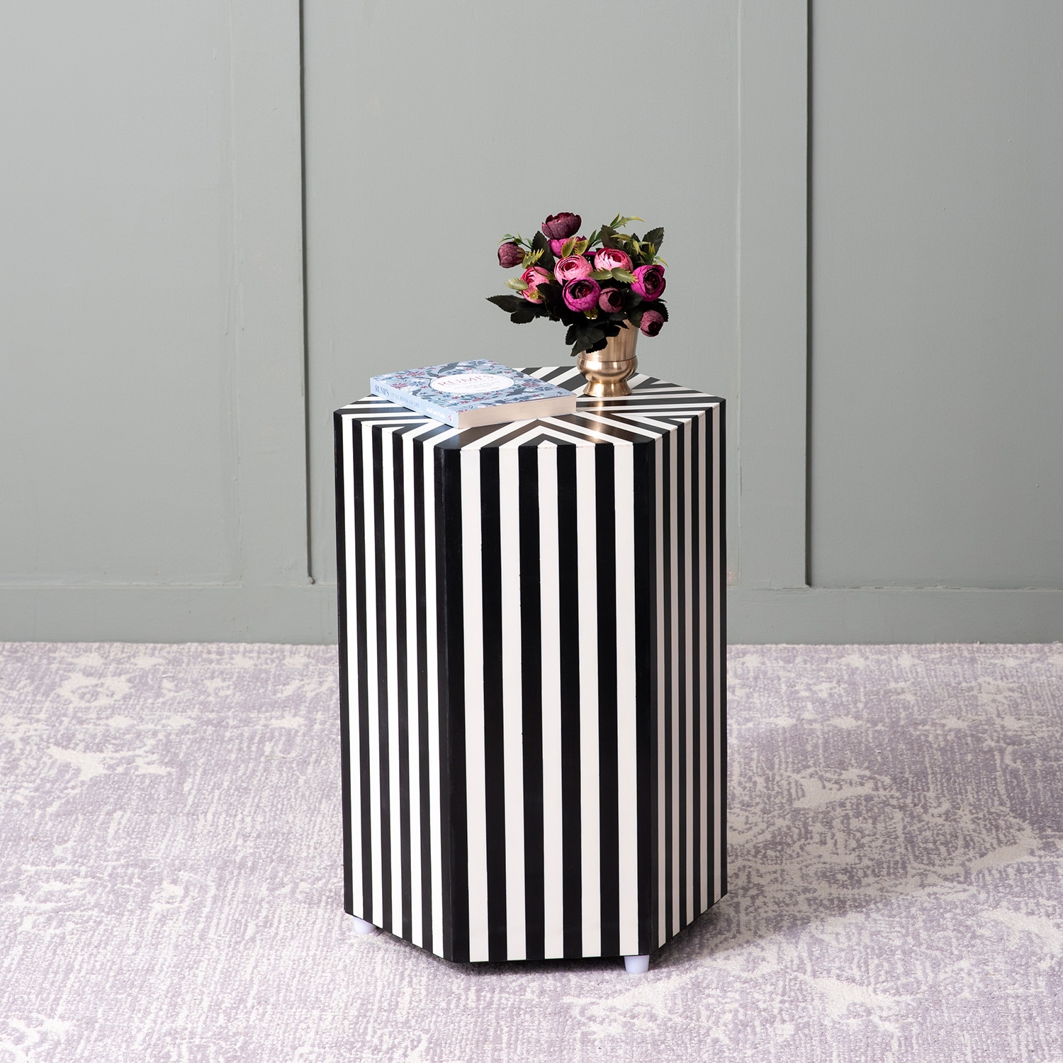 Intricate Bone Inlay Side Table - Nestroots