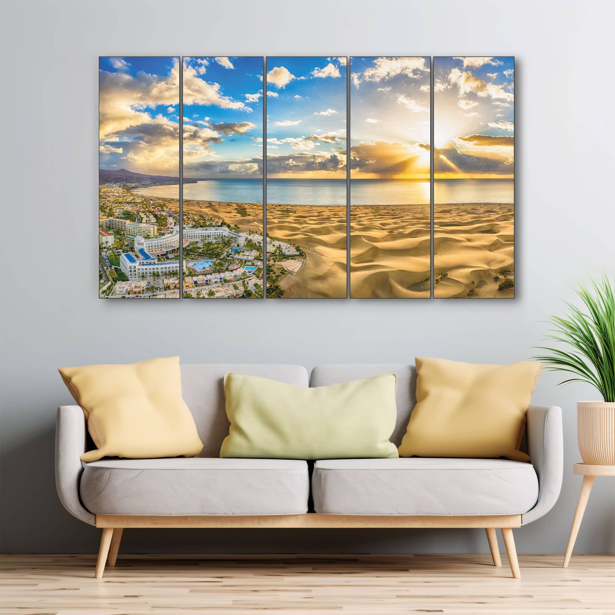 The Castle Decor Desert Meets Ocean Wall Art Set of 5 27x48 Inch - The Castle Decor