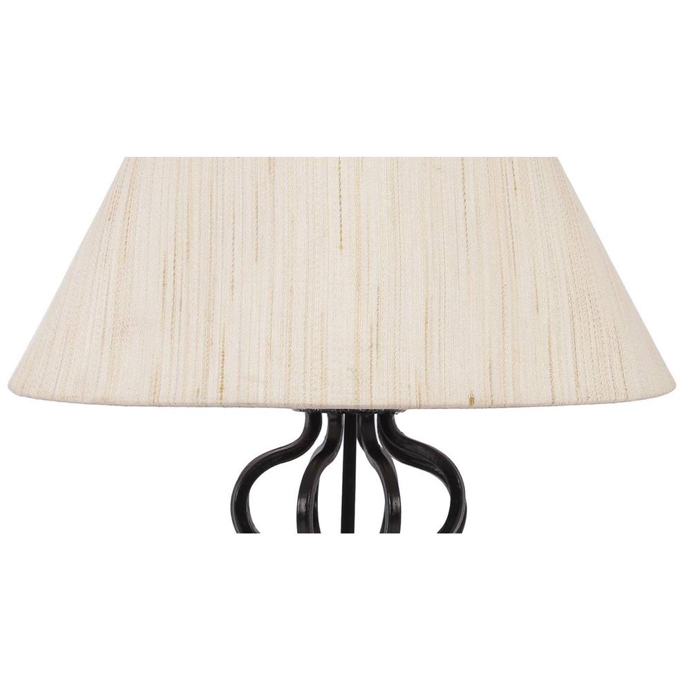 Margot off-white cotton table lamp with iron base