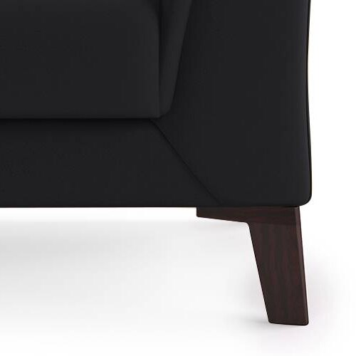 Weston 3 Seater Half Leather Sofa (Licorice)