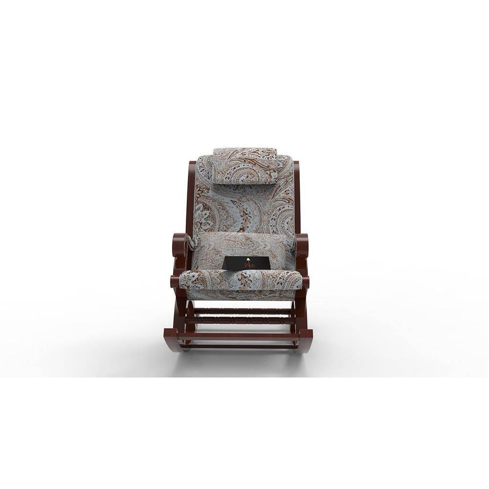 Raycine Solid Wood Rocking Chair in Beige printed Colour