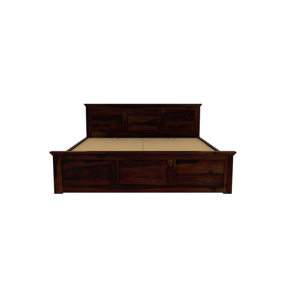 Stainfleld Sheesham Wood Queen Size Bed Non Storage Bed Walnut Finish (60 x 78 inches)