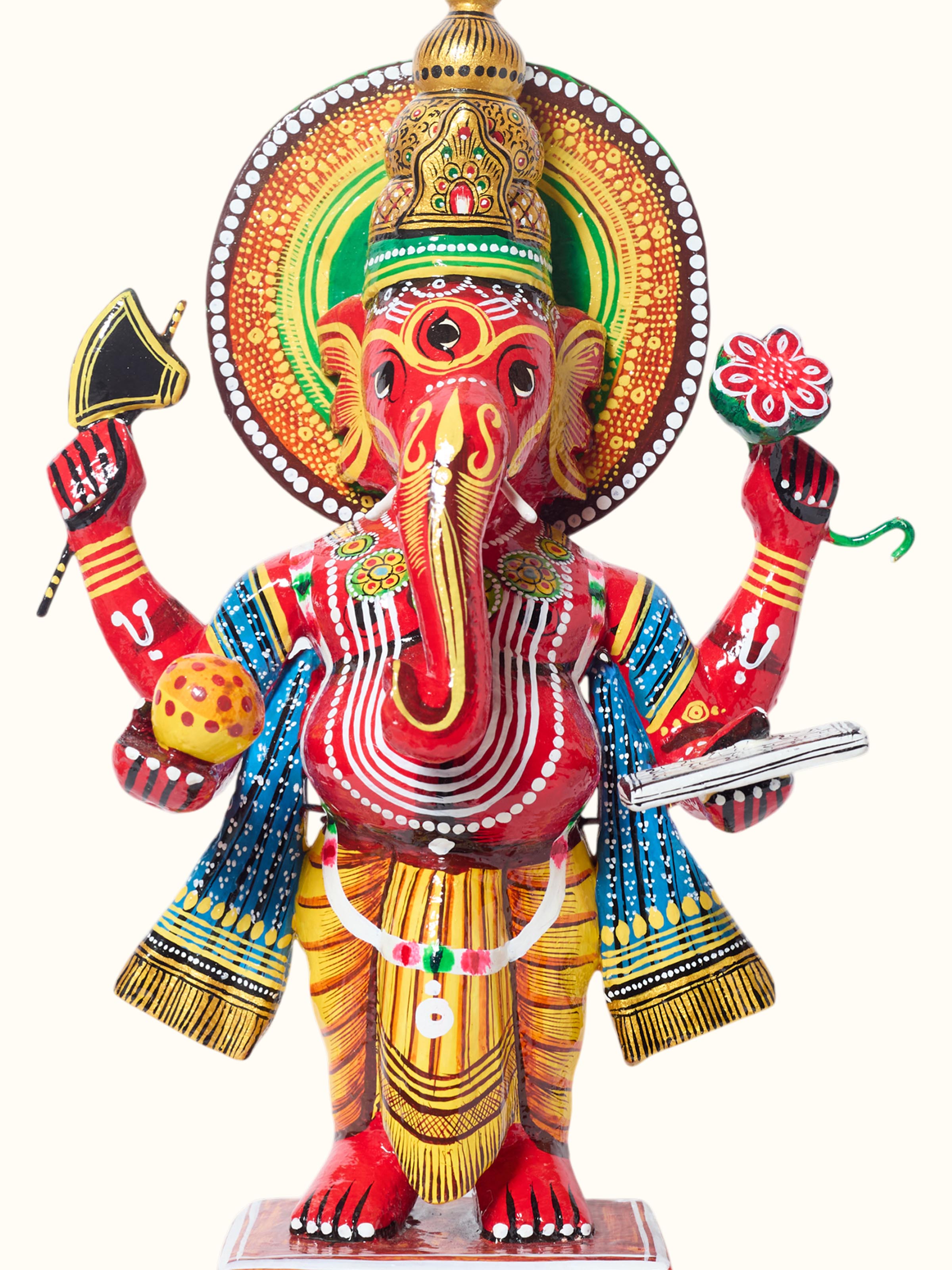 Wooden Standing Ganesha Idol