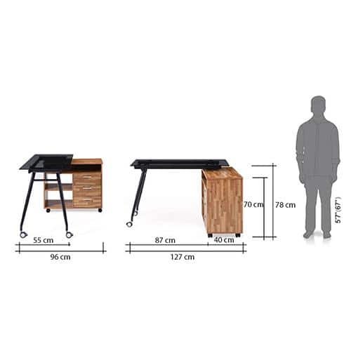 Niccol Engineered Wood Study Table in Golden Oak Finish