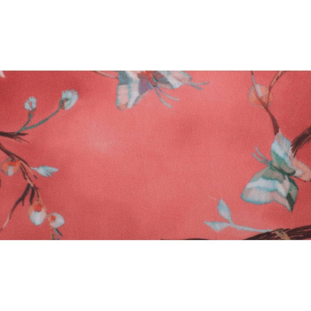 Seren Solid Wood  Ottomon in  Red Colour