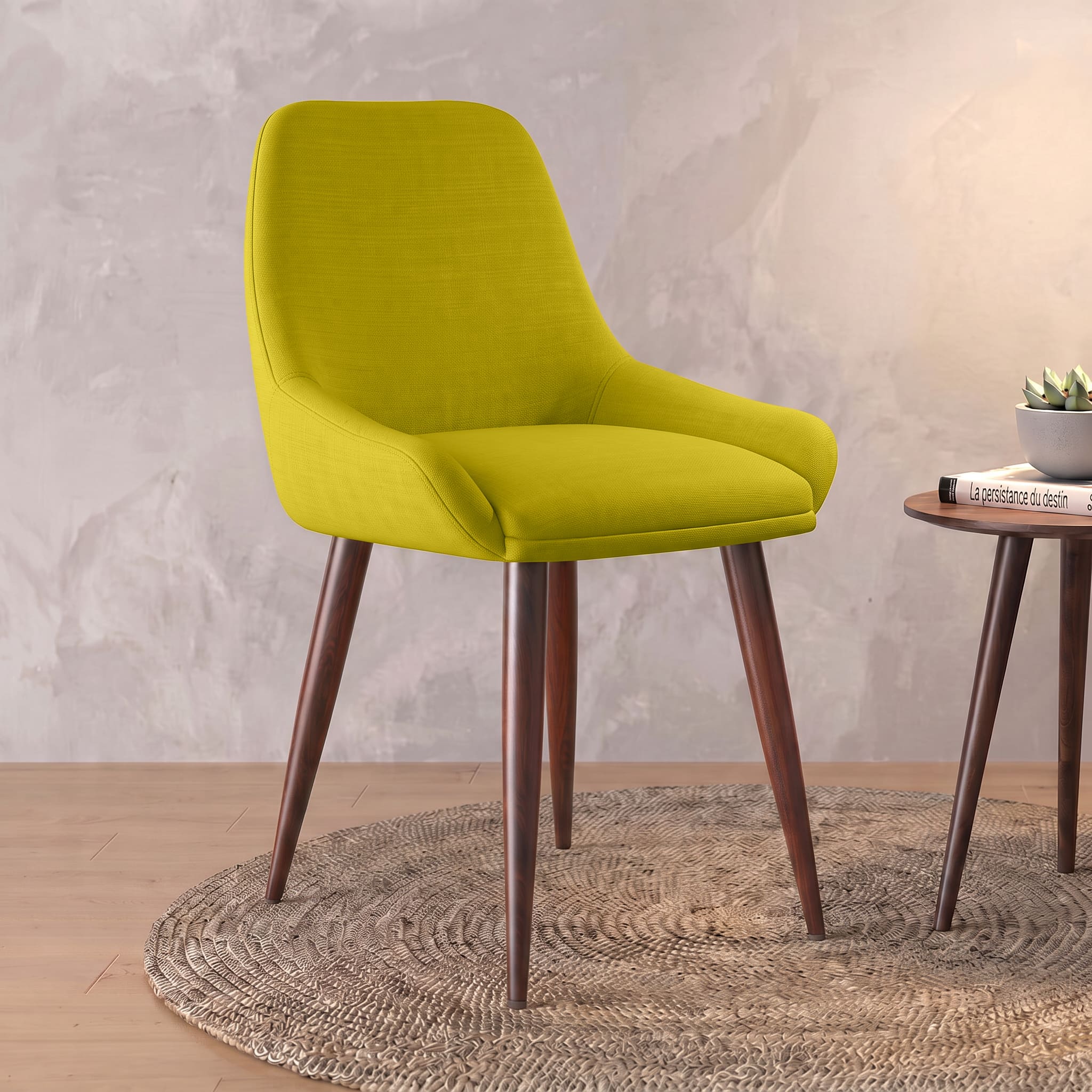 Rickman Fabric Accent Chair in Lime Green Colour