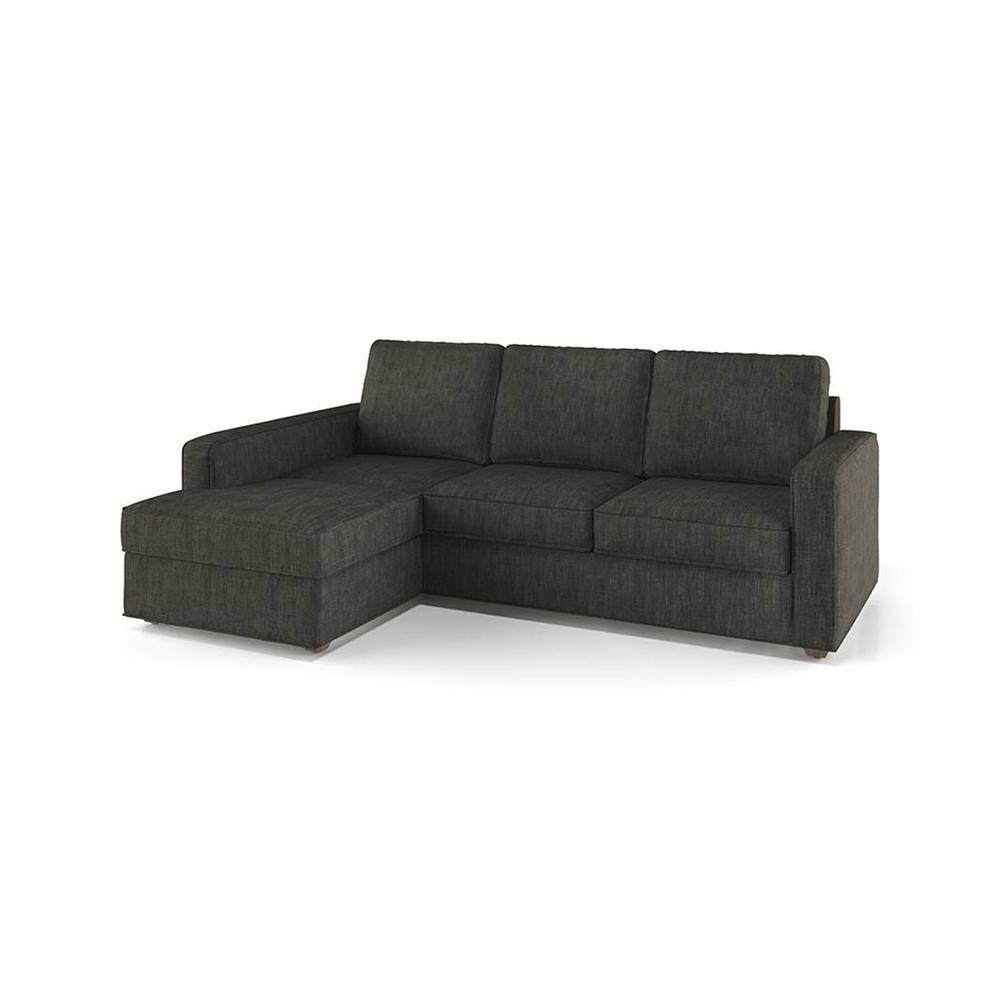 Apollo Fabric Sectional Sofa (Colour : Graphite Grey, Cushion : Hard, Back Type : Regular, Seating Capacity : Left Aligned 2 Seater + Left Aligned Chaise)