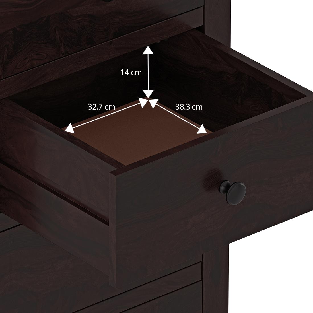 Alexandra Solid Wood Chest Of 5 Drawers In Mahogany Finish