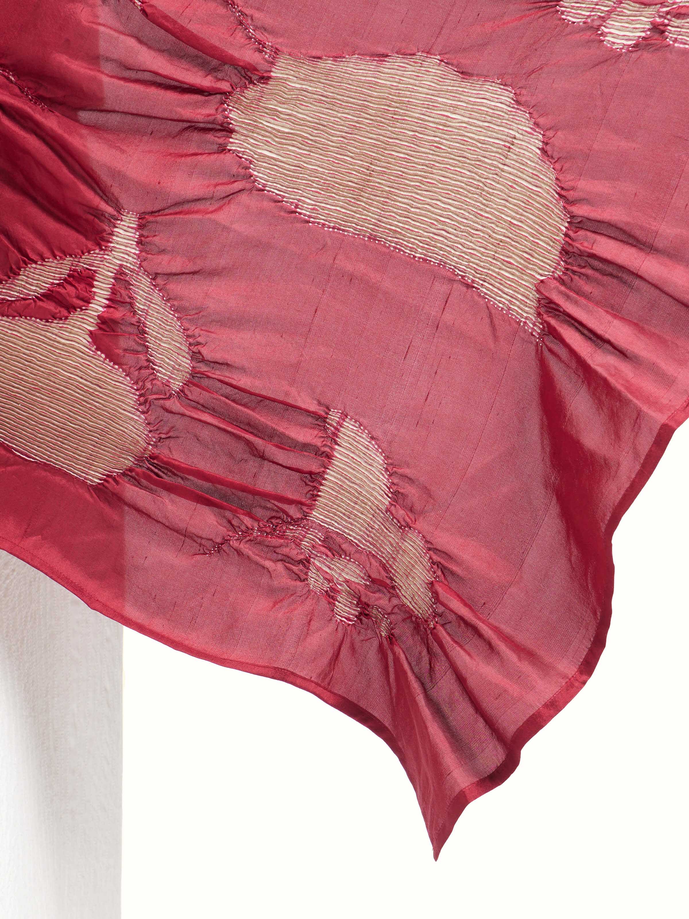 Crimson Tie & Dye Shibori Stole