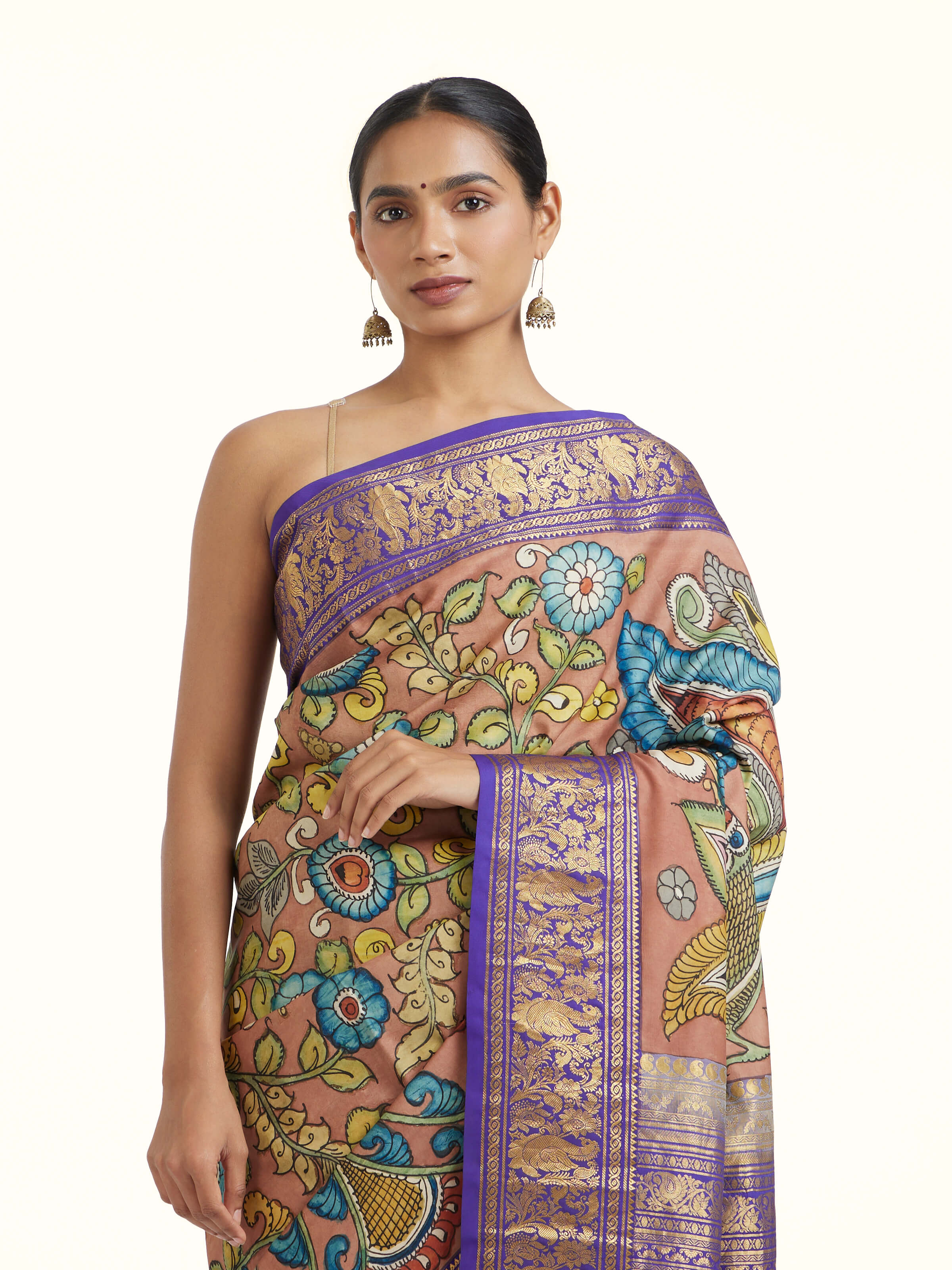 Kalamkari Kanchi Silk Saree