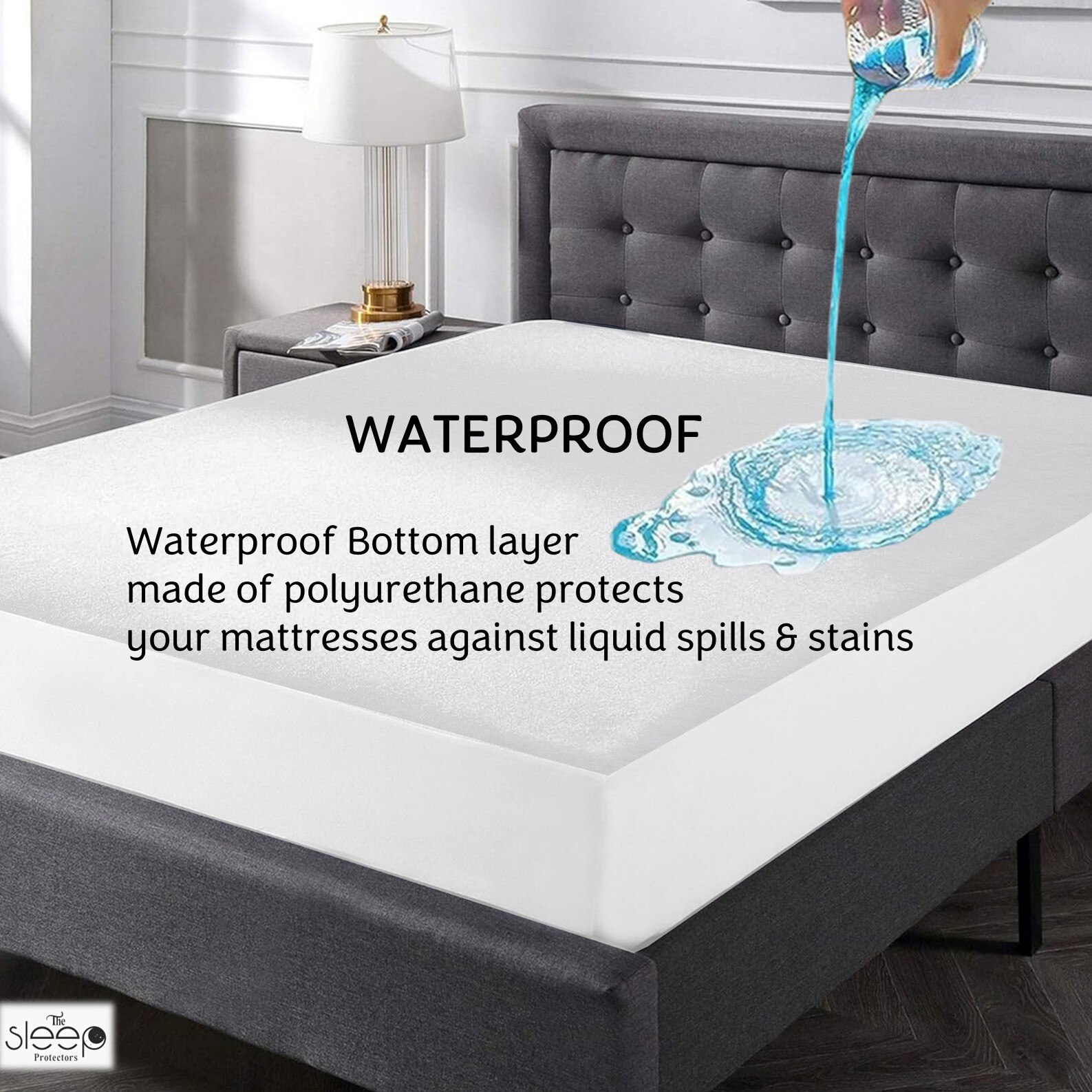 Premium Terry Polyester Fabric Waterproof Mattress Beige Queen 78X60