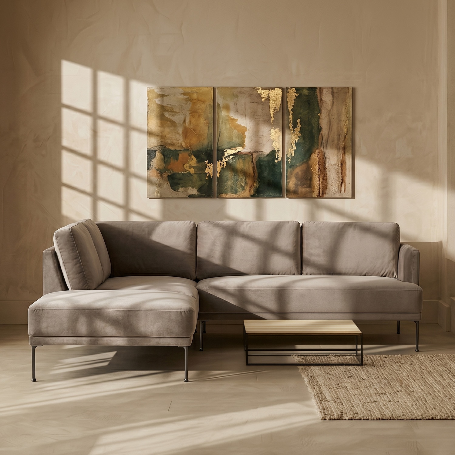 Modernelegance Wood Right Aligned 3-Seater With Upholstery Non Storage Sofa In Grey Colour - Nestroots