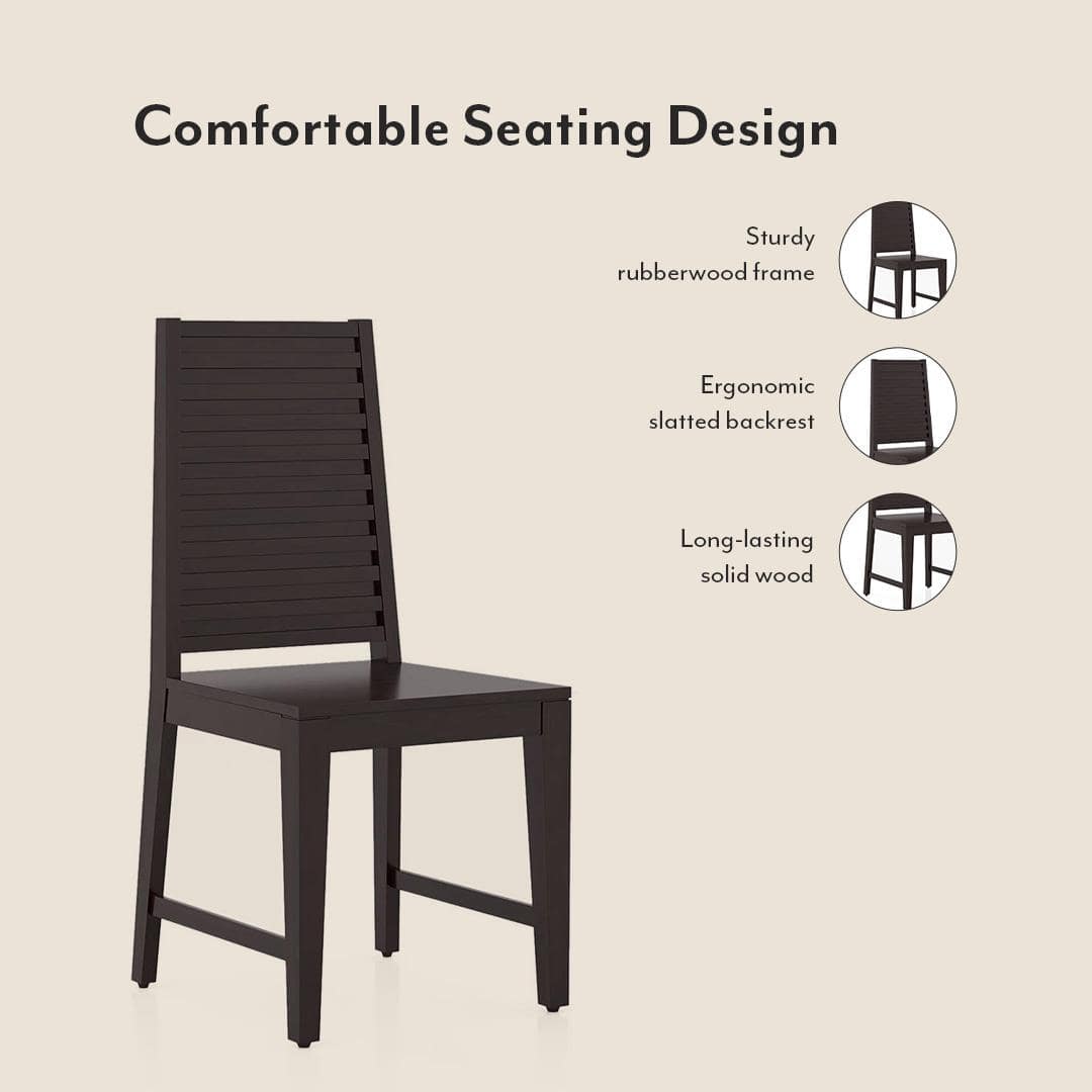 Julian Solid Wood 4 Seater Dining Set (Finish- Mahogany)