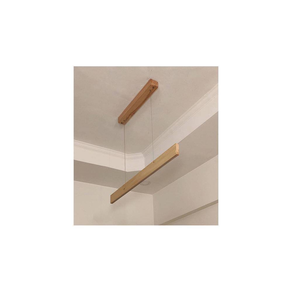 Slimline 36 Beige Solid Wood Single Hanging Light