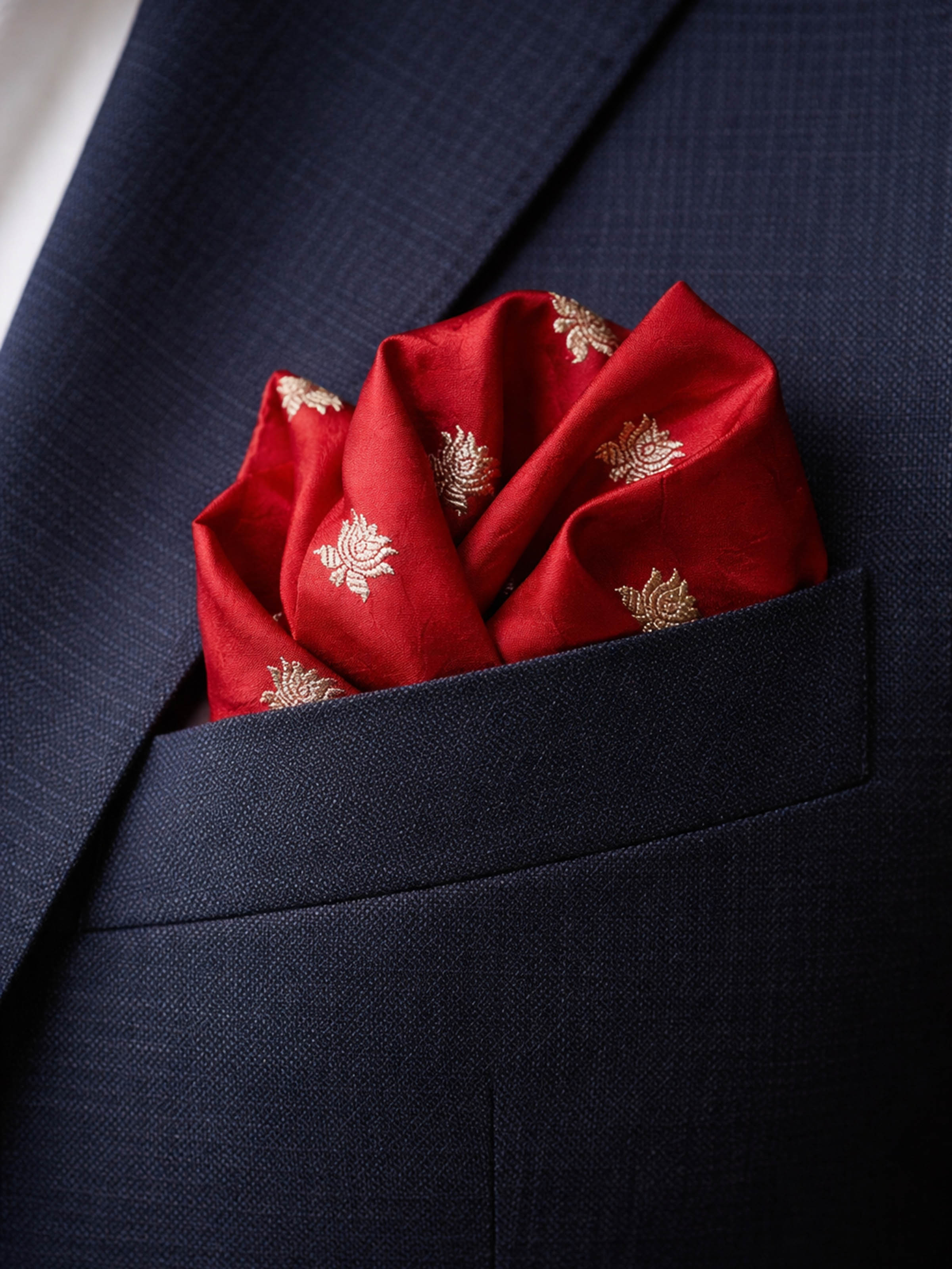 Assorted Silk Banarasi Brocade Pocket Squares Gift Set (3Pcs)