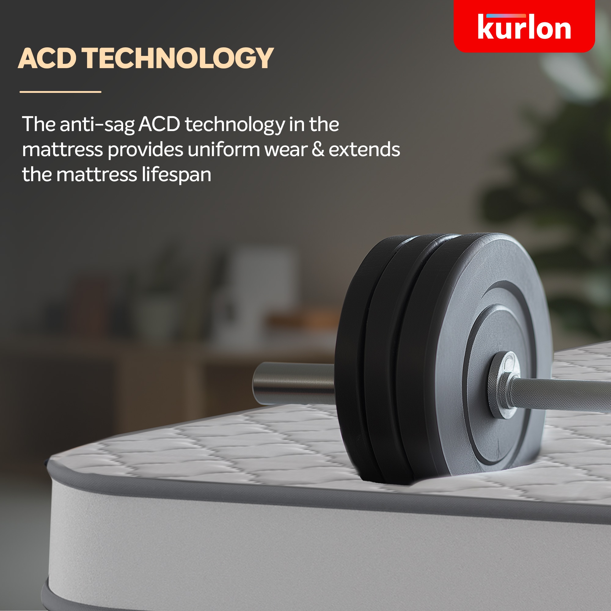 KURLON Klassic Essential | Natural Coir & HR Foam with Top Quilted Memory Foam Layer | 5 inch Queen Coir Mattress (L x W: 75 inch x 66 inch)