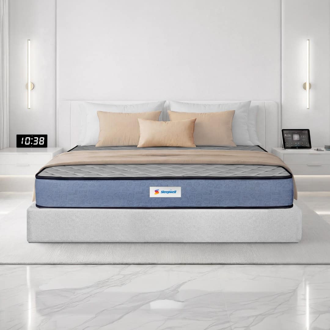 Sleepwell Ortho Genius Grid Mattress Medium Firm Orthopedic Support Double 84x47x6 Inch