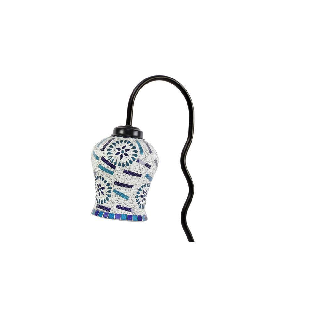 Multicolor Mosaic Glass Zig Zag Curvy Table lamp with Iron Base (EN05)