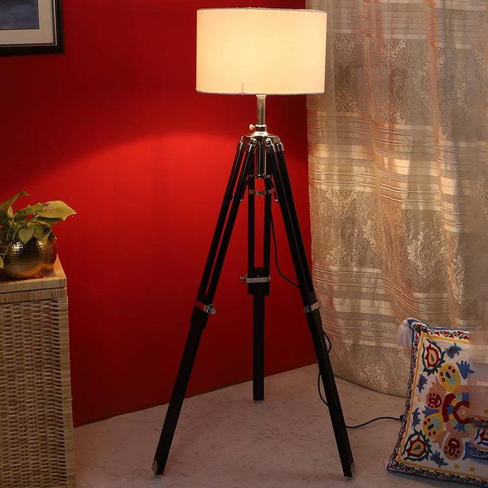 Franklin White Cotton Shade Floor Lamp