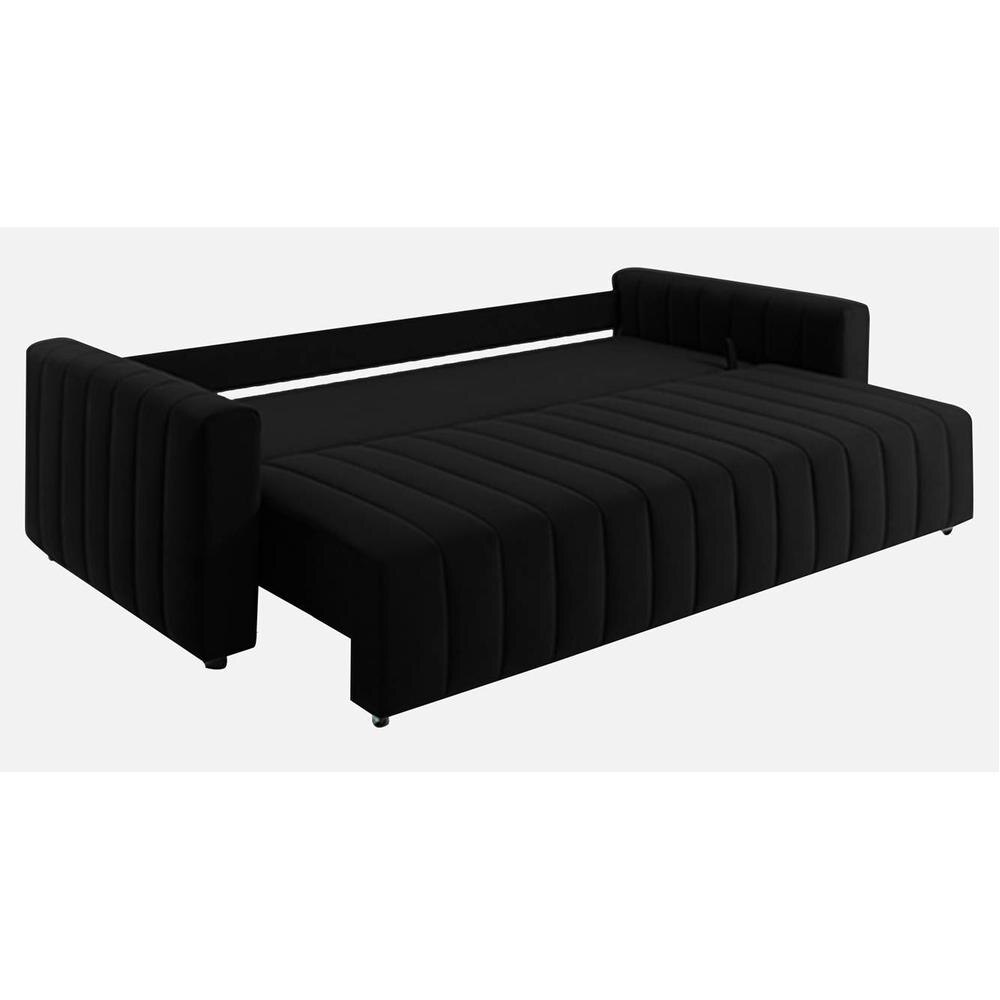 Beliss 3 Pull Out Sofa Cum Bed ith storage In Black Colour