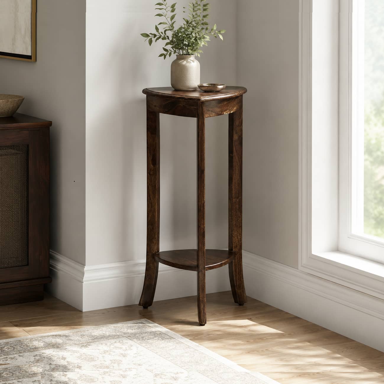 Brimpton Sheesham Wood End Table in Provincial Teak Finish - Woodenmood