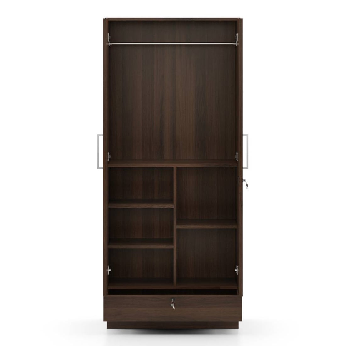 Bocado 2 Door Wardrobe in Columbian Walnut Finish