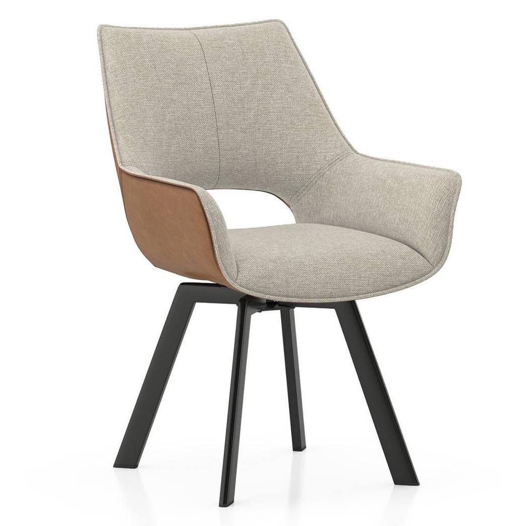 Atlas Crest Solid Wood 4 Seater Dining Table with set of 4 Casey Swivel Dining Chair