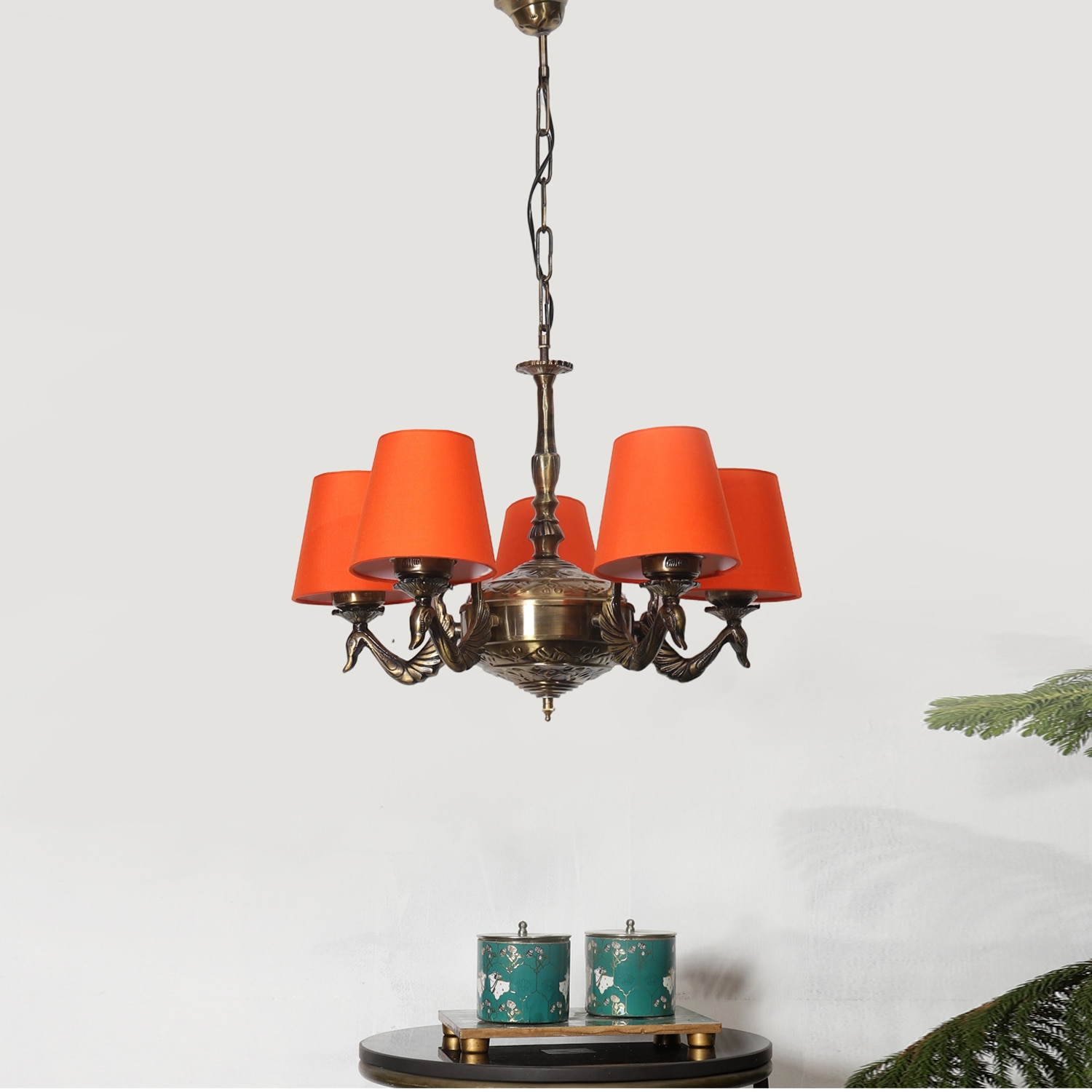 Devansh Gold Antique Wall Mounted Lamp With Off-White Cotton Shade - Devansh