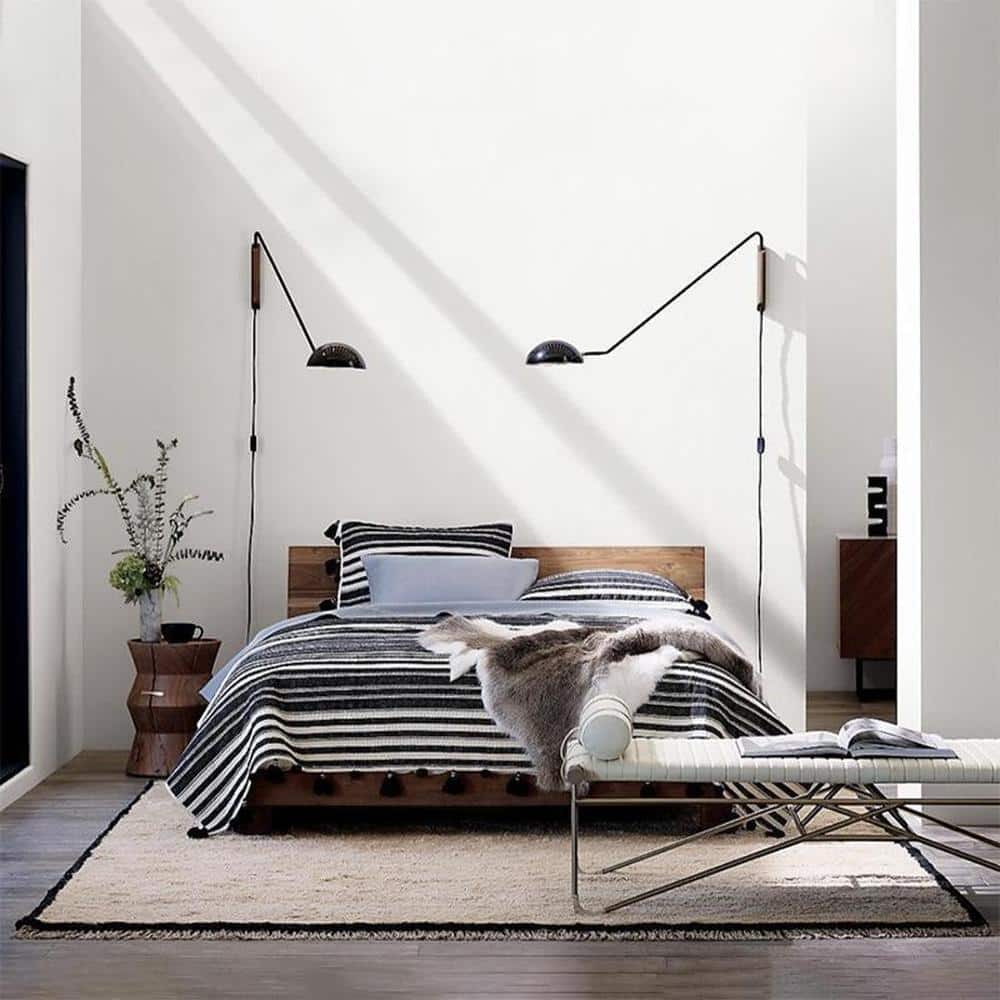 Swiveling Black Metal Wall Light