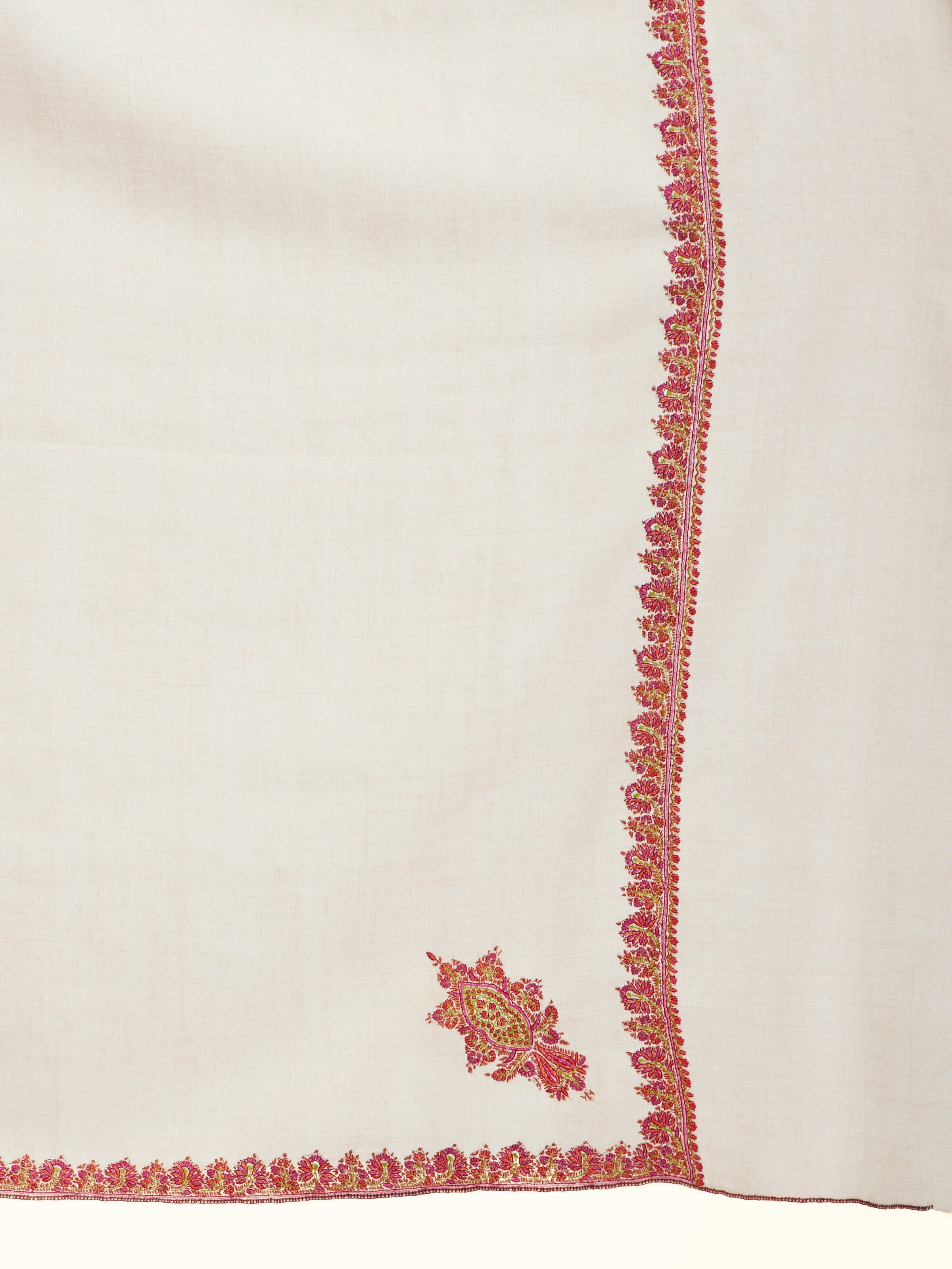 Ivory Sozni Hand Embroidered Shawl