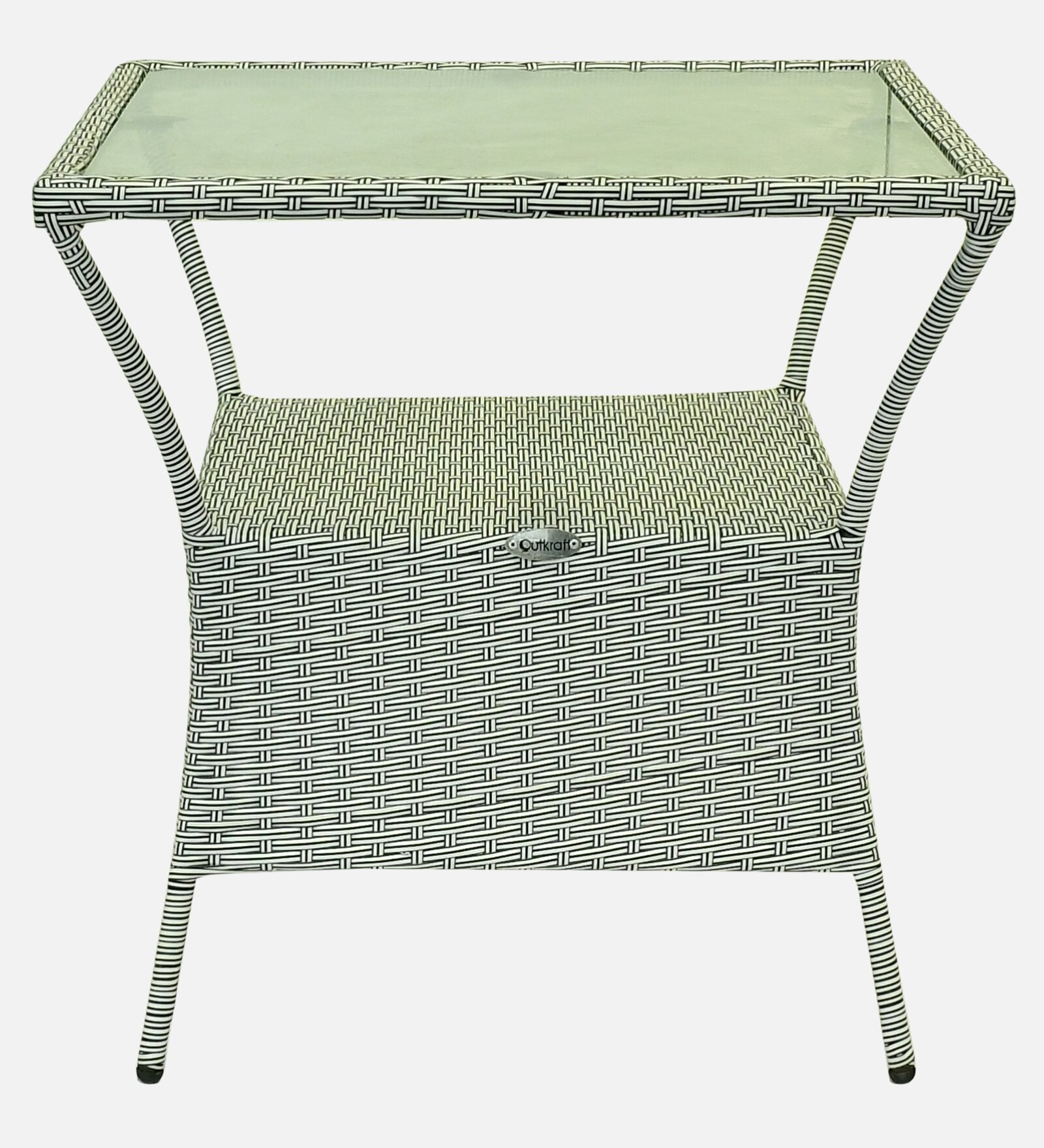 Geelong Wicker Chair White And Black Finish