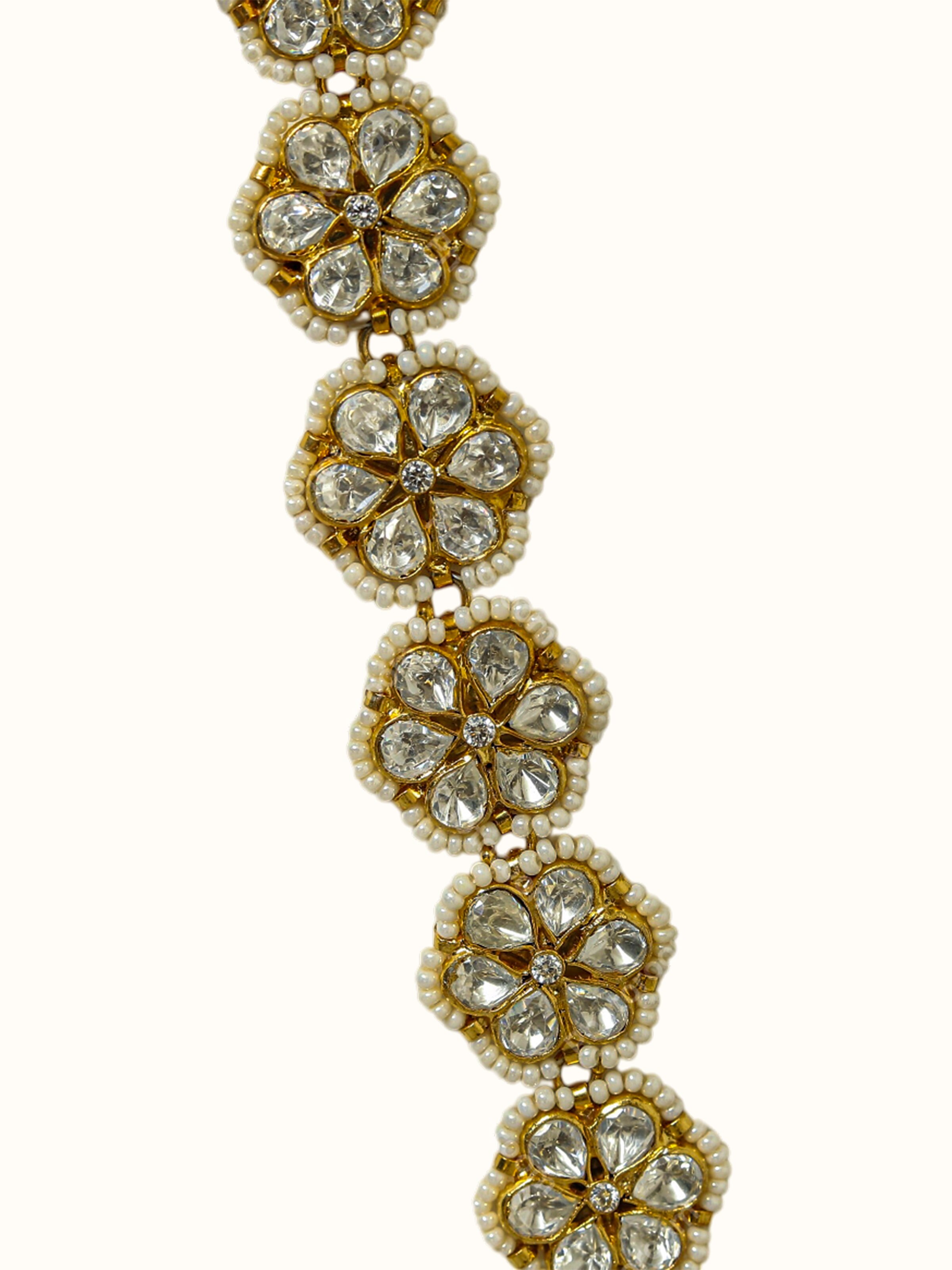 close-up view of silver smithing pure gold plated waistbelt texture