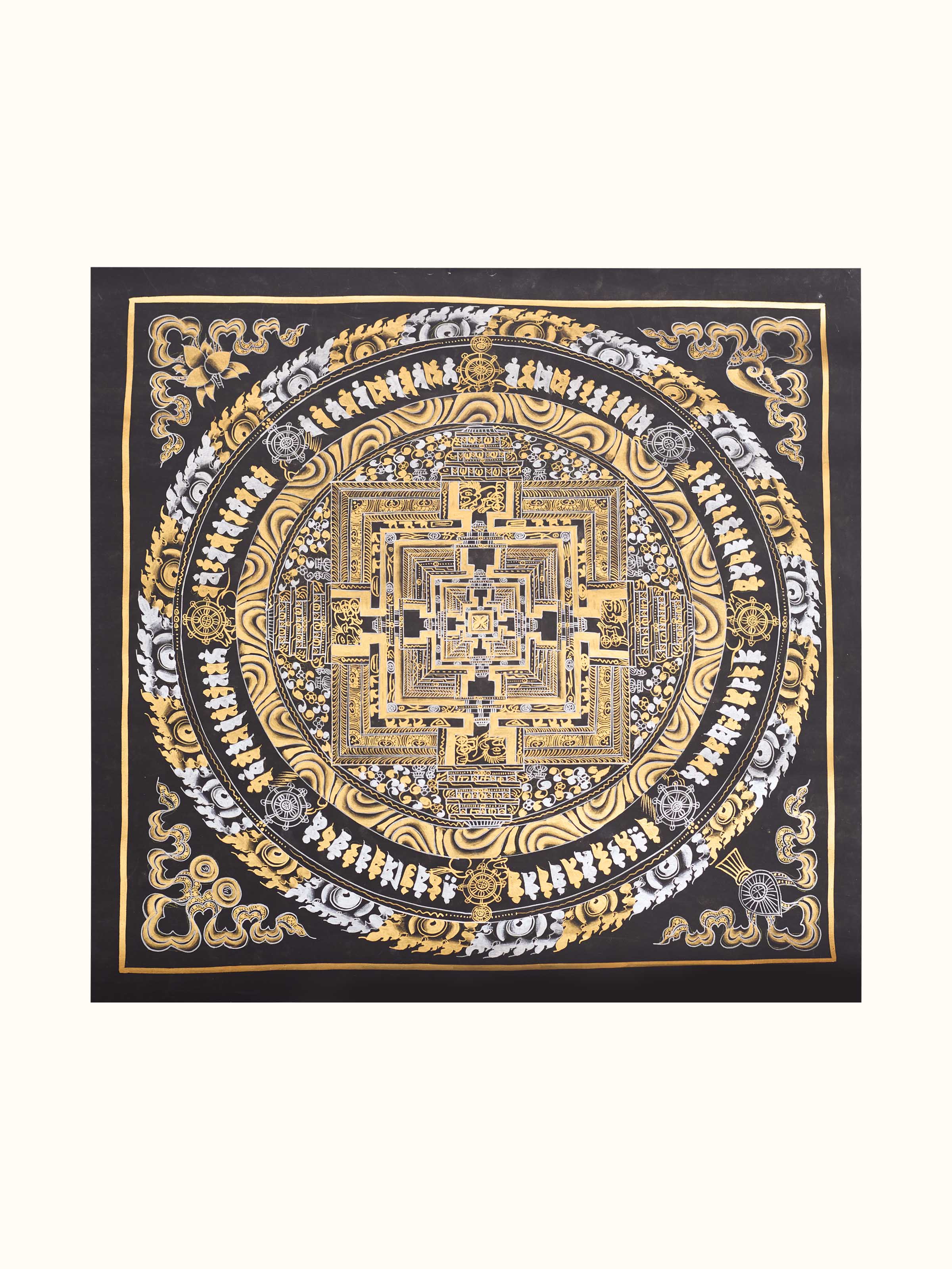 Kalchakra Gold Silver Thangka Painting