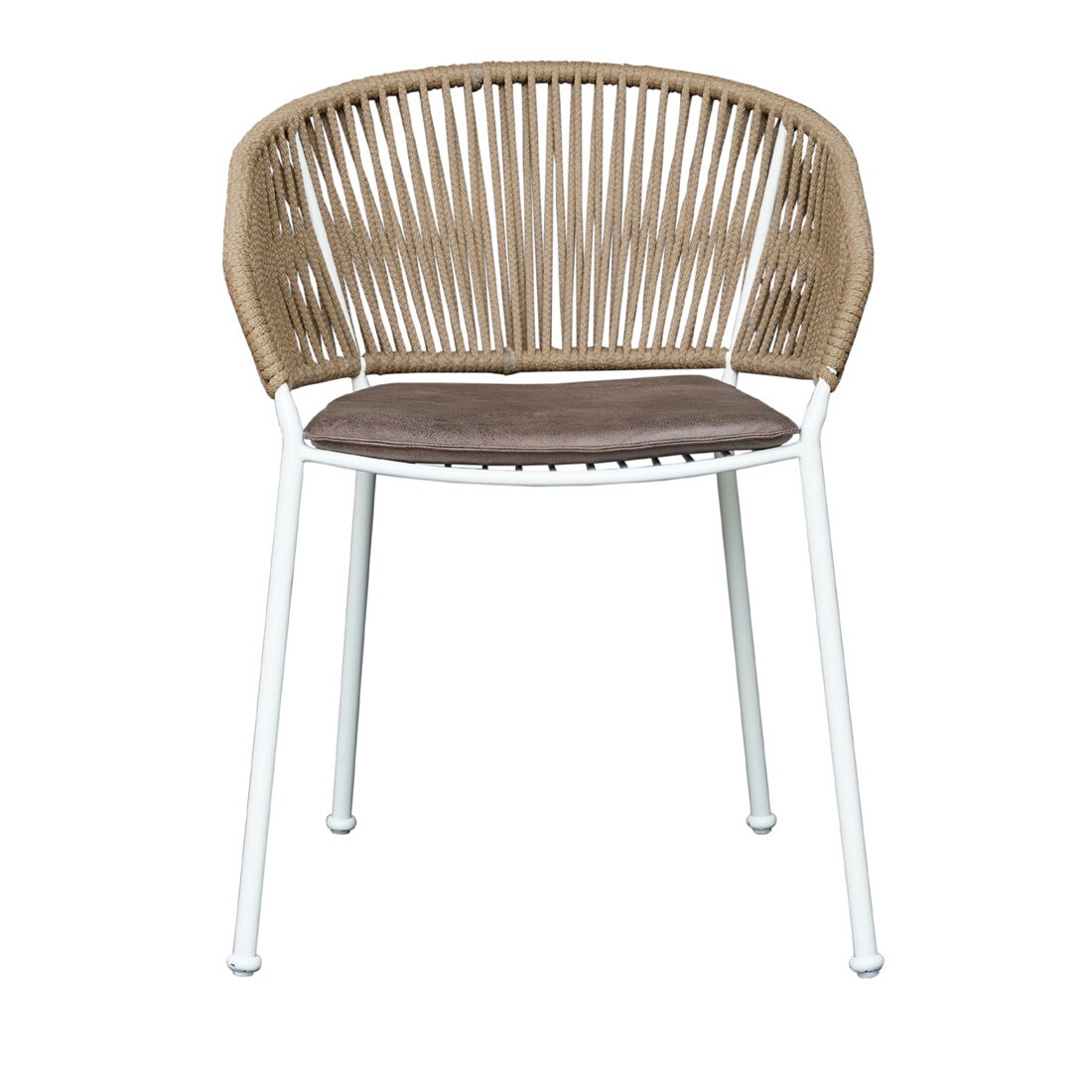 Coral Outdoor Table Set with 1 Table and 2 Chairs in Ivory White