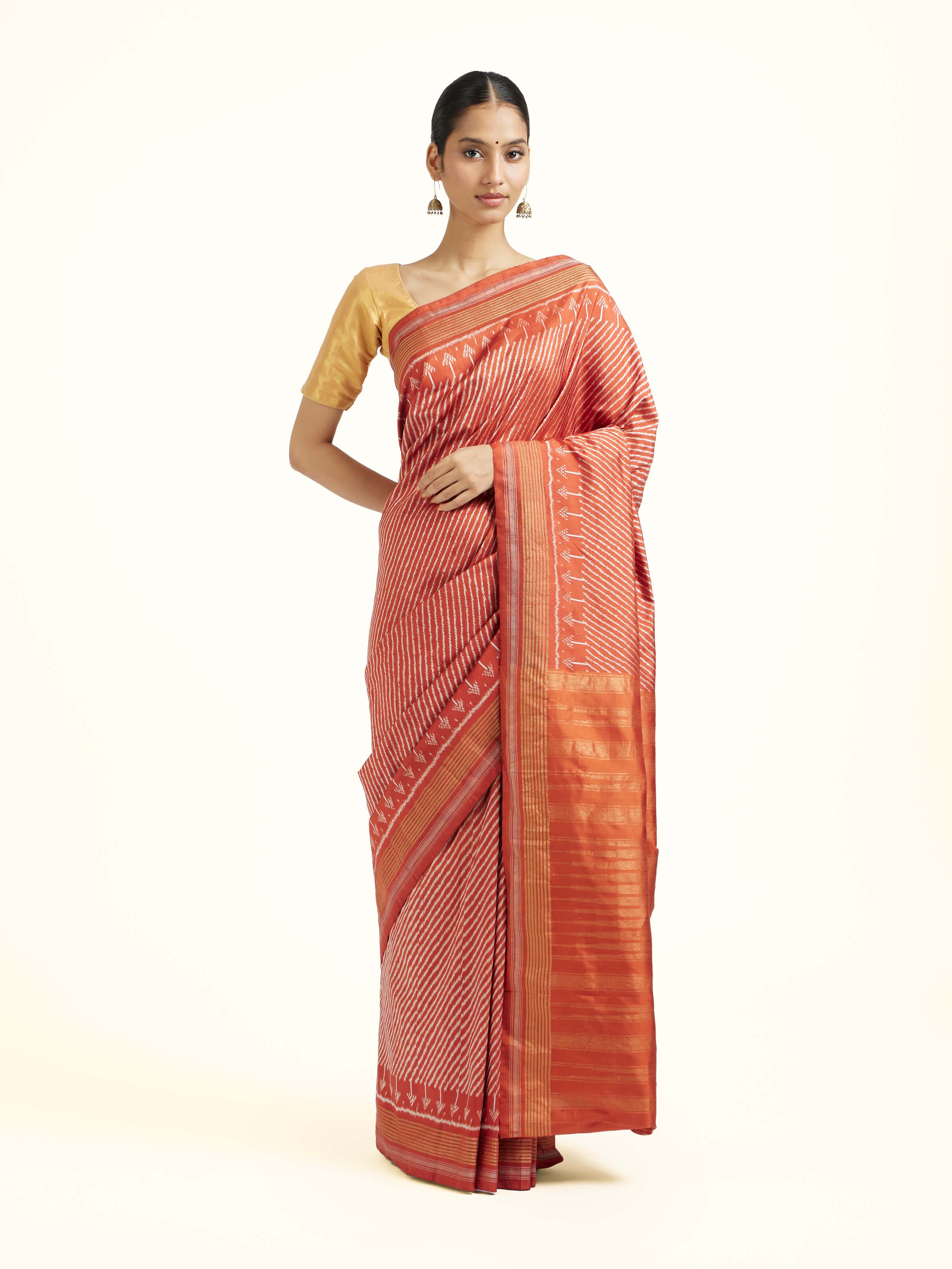 Multicolor Silk Pochampally Single Ikat Saree